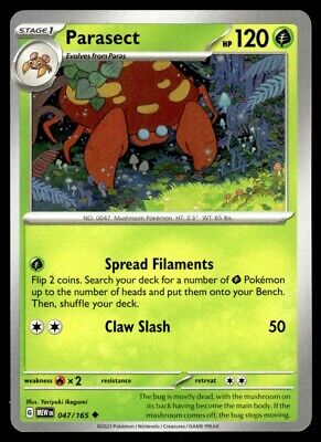 Pokemon 2023 Scarlet & Violet 151 Parasect Uncommon #47 Near Mint Card