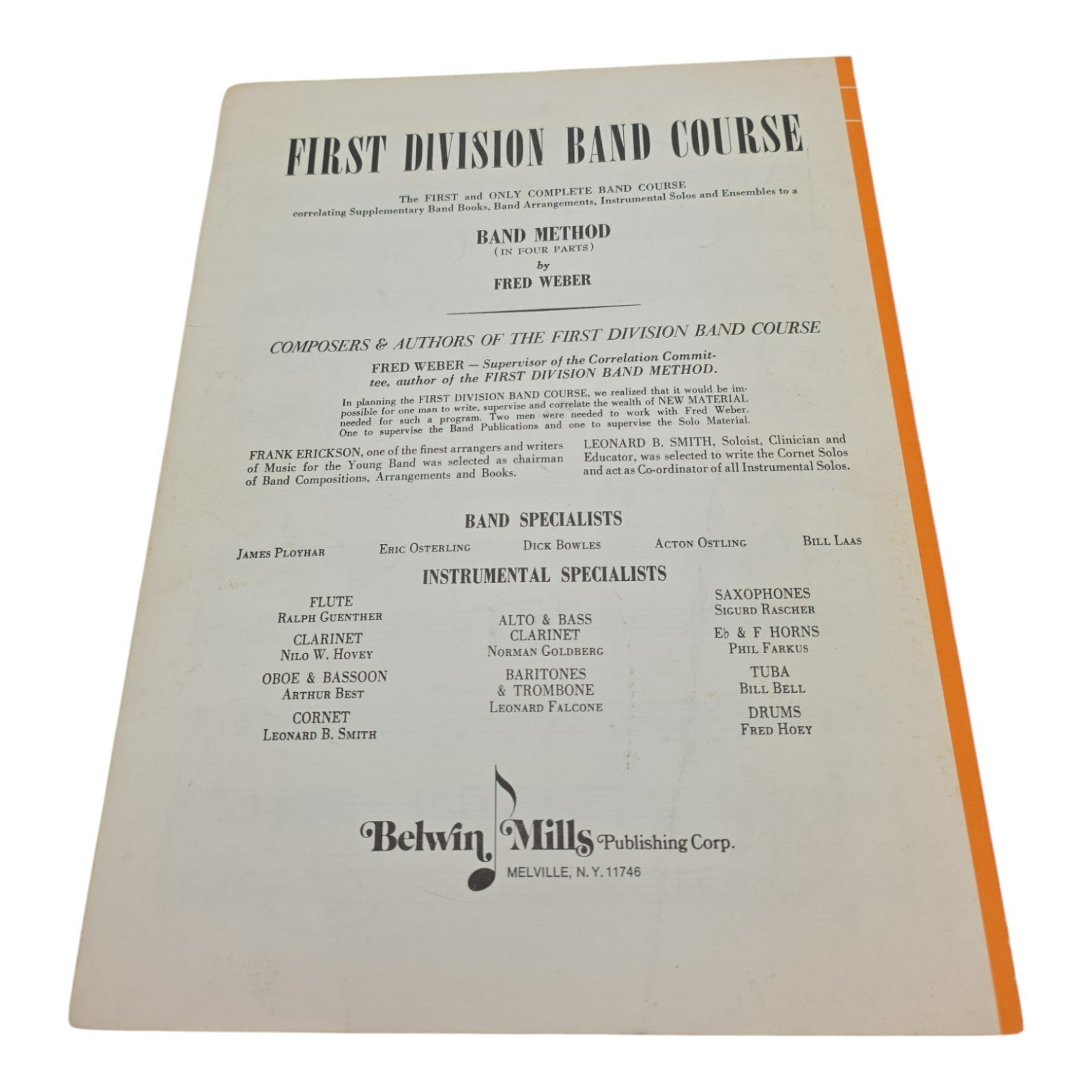 Bordogni Medley First Edition Band Course Sheet Music Richard W Bowles 1973