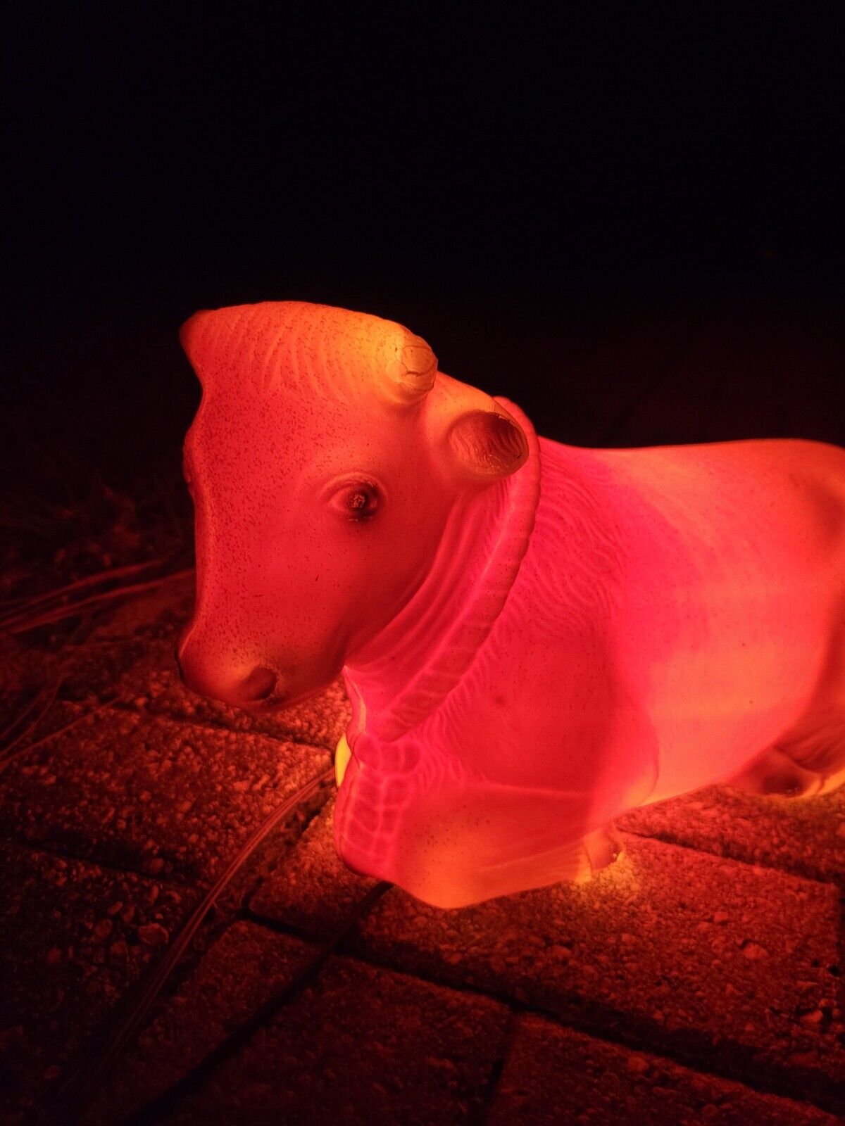 General Foam Plastics Nativity Cow Blow Mold Vintage Christmas Decor No Light