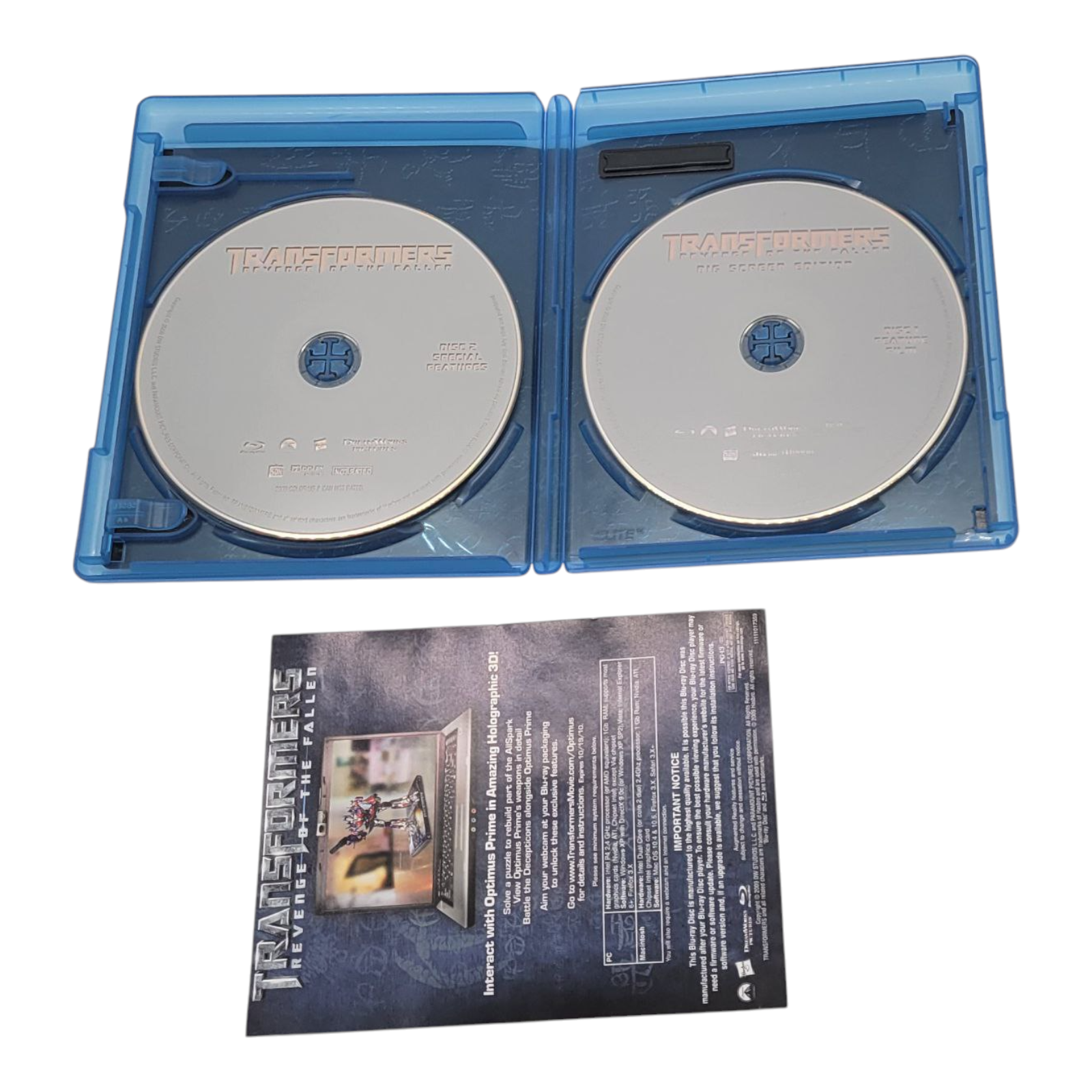 Transformers Revenge of the Fallen and Dark of the Moon Blu Ray Bundle