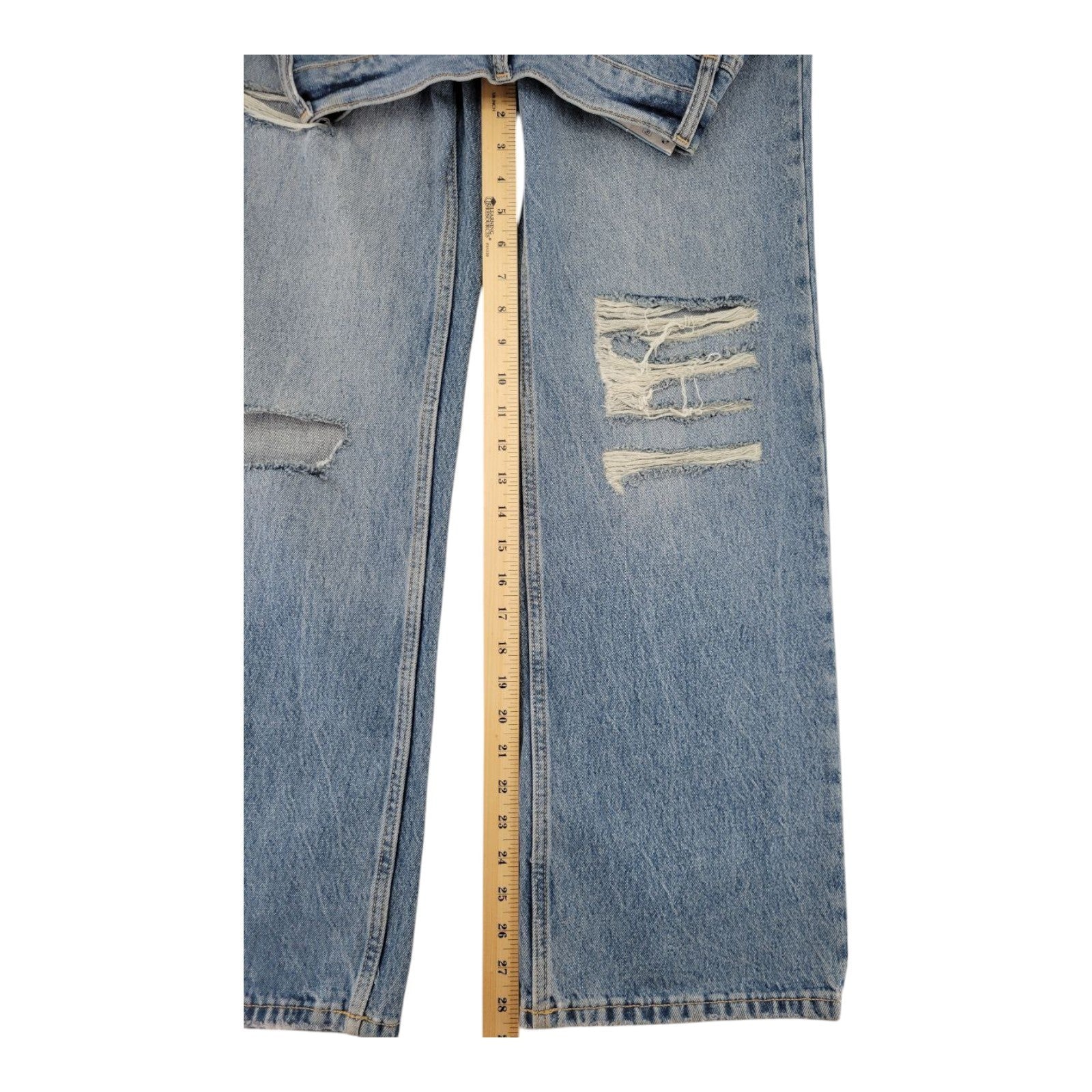 Arizona Jean Co Curvy Skater Jeans Highest Rise Distressed Wide Leg Size 5