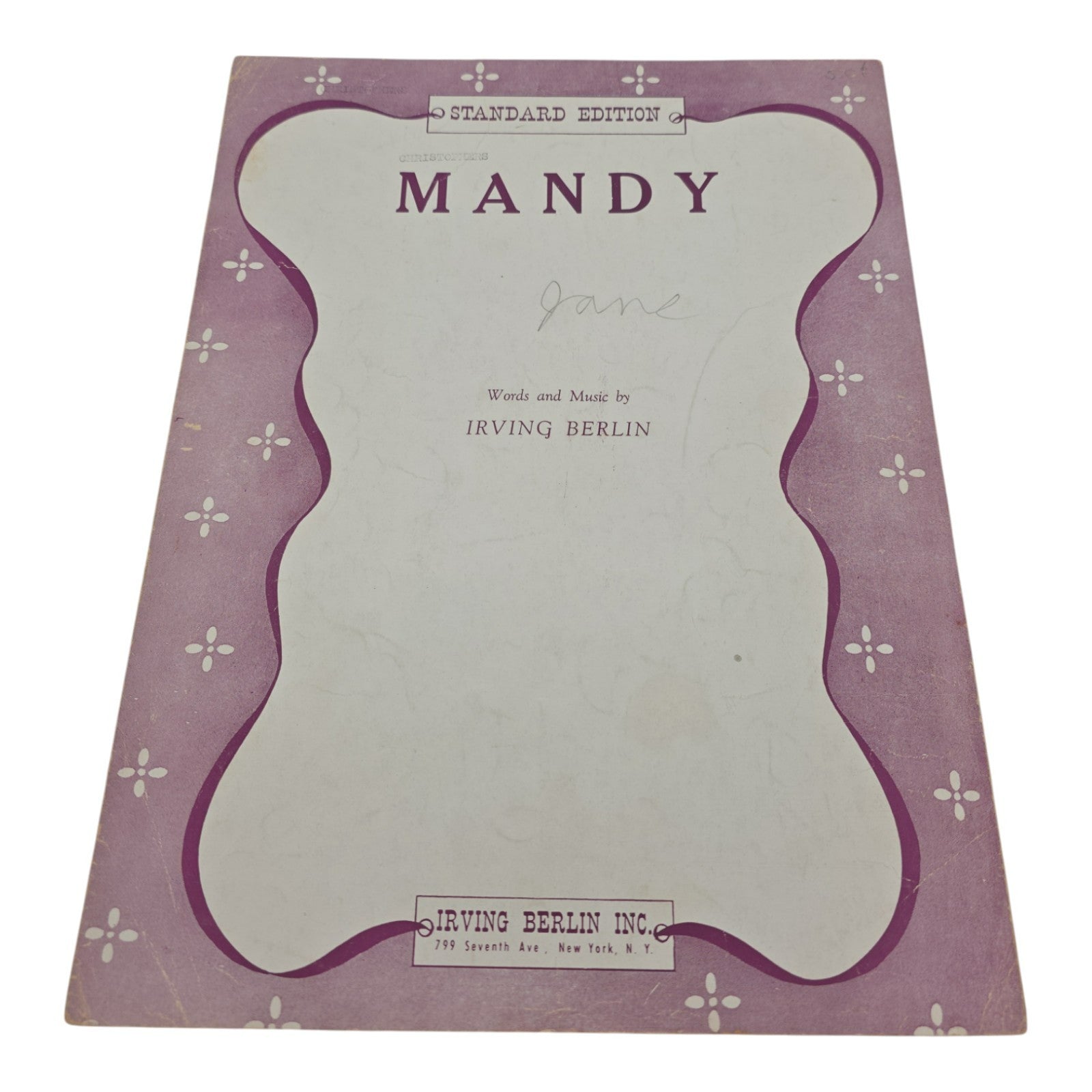 Vintage 1919 Sheet Music Mandy by Irving Berlin Standard Edition