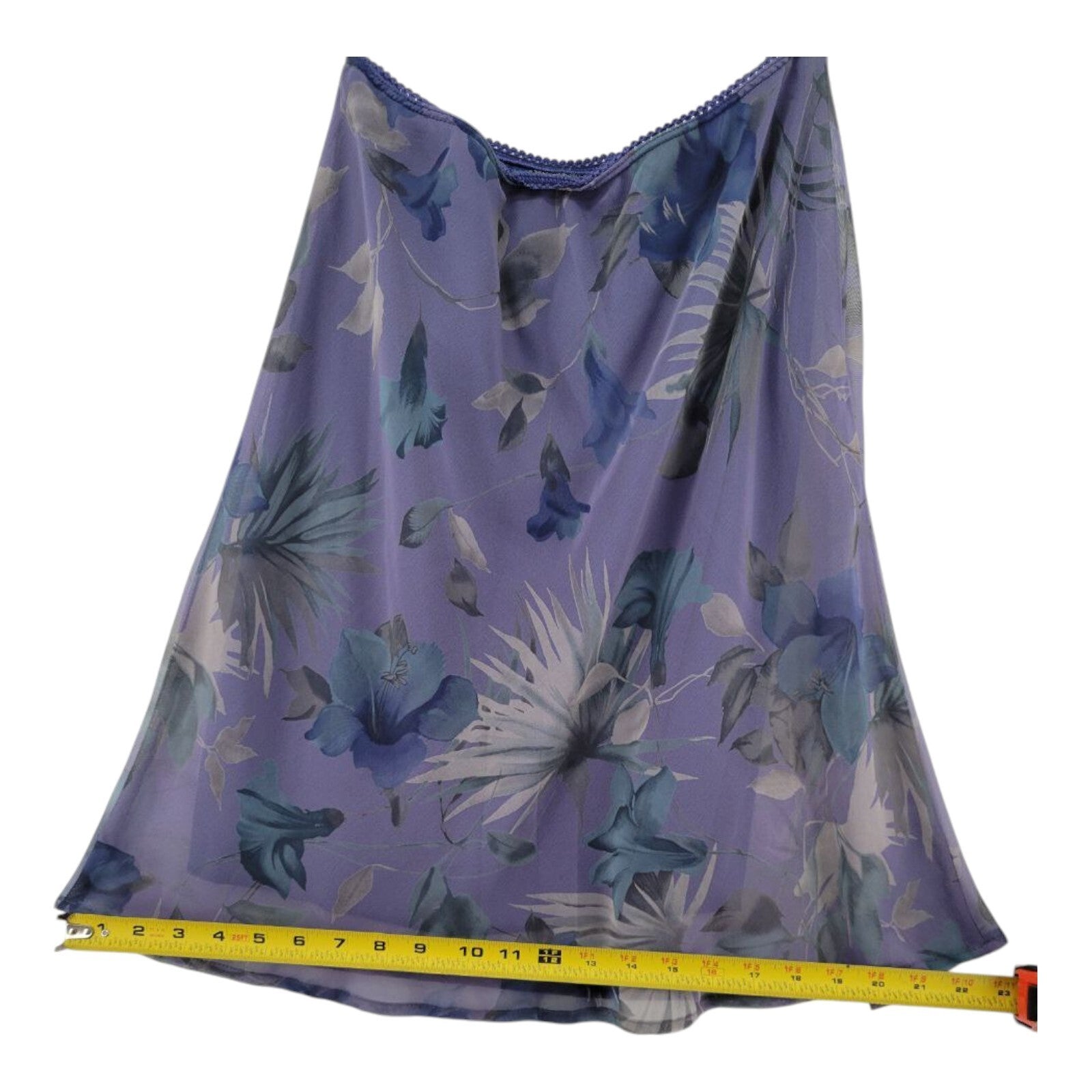 Floral Purple Sheer Camisole Tank Top Womens Size Small