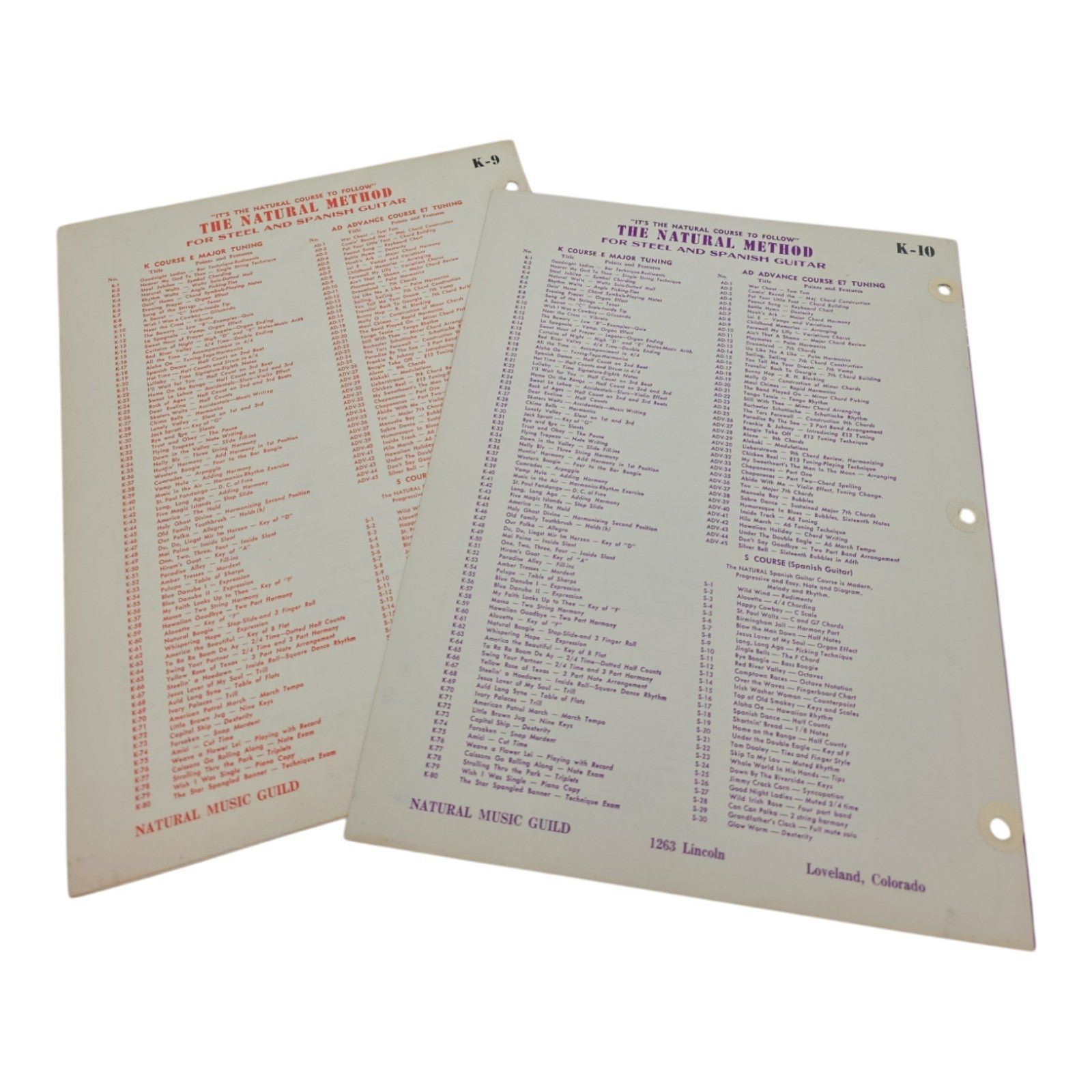 The Natural Method Set of 2 Sheet Music Wish I Was A Cowboy and A Secret