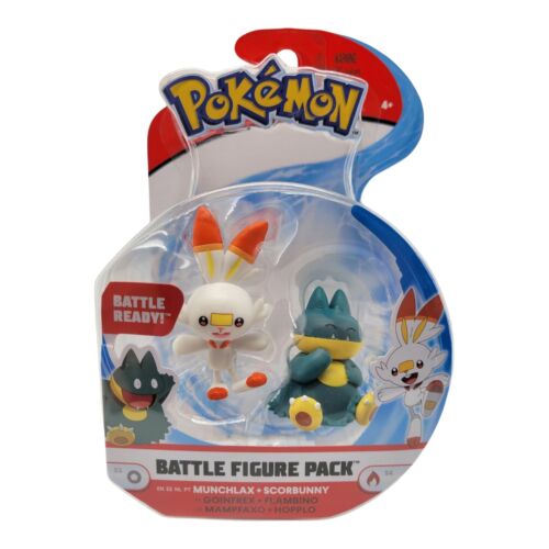 Jazwares Pokemon Battle Ready Munchlax Scorbunny Battle Figure Pack 97626