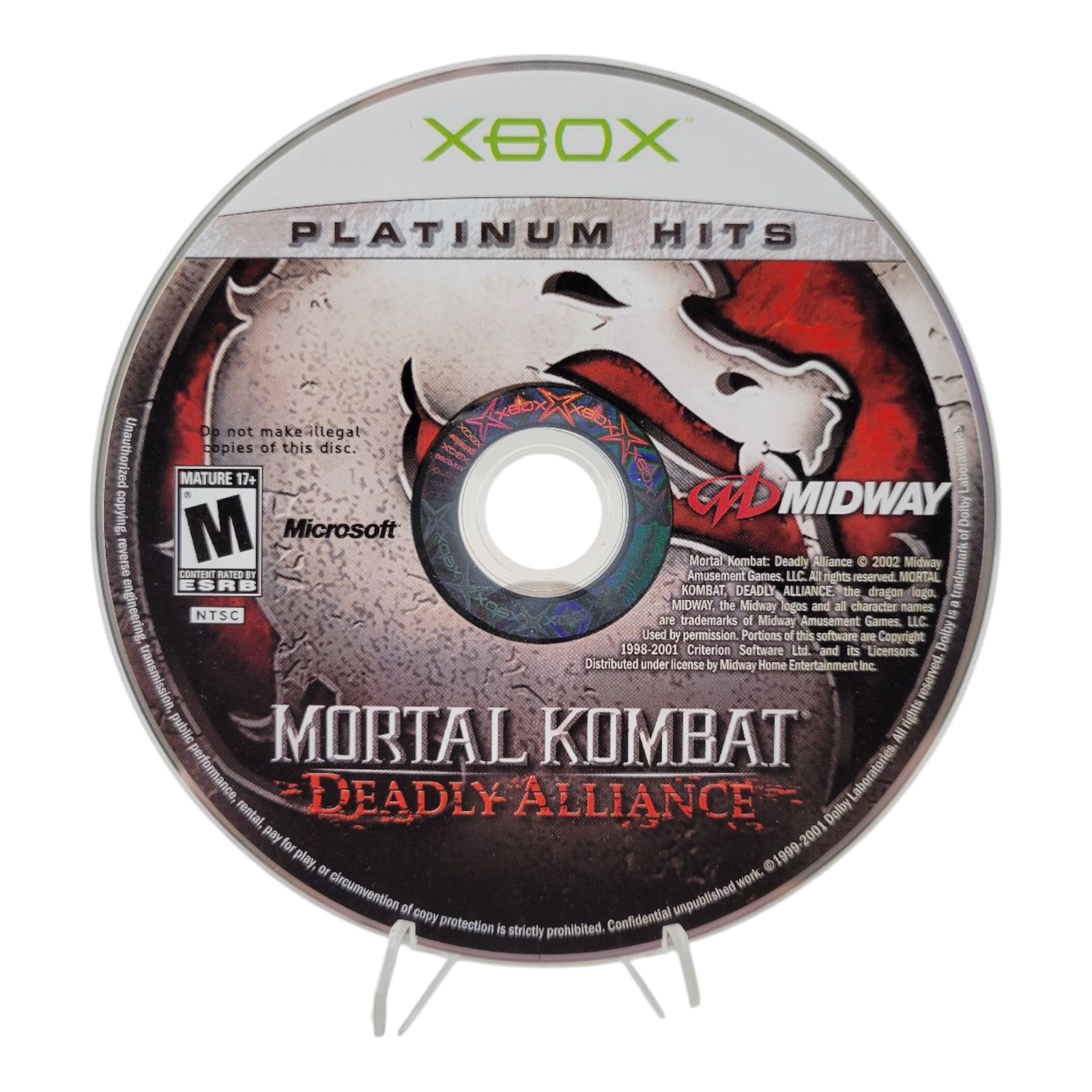 Midway 2002 Mortal Kombat Deadly Alliance Platinum Hits Xbox Game Complete