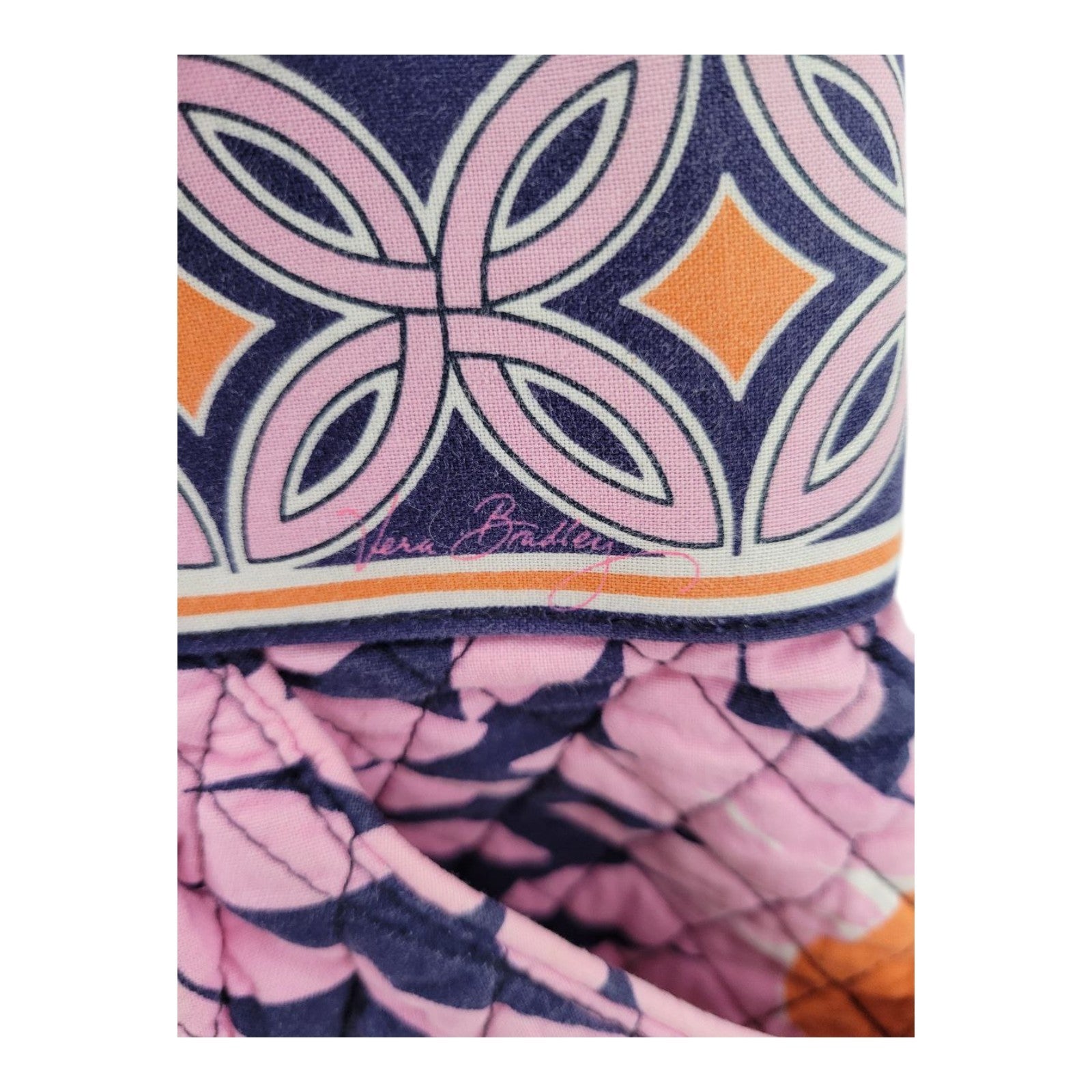 Vera Bradley Daisy Floral Pink Quilted Cotton Shoulder Shoulder Tote Bag Purse
