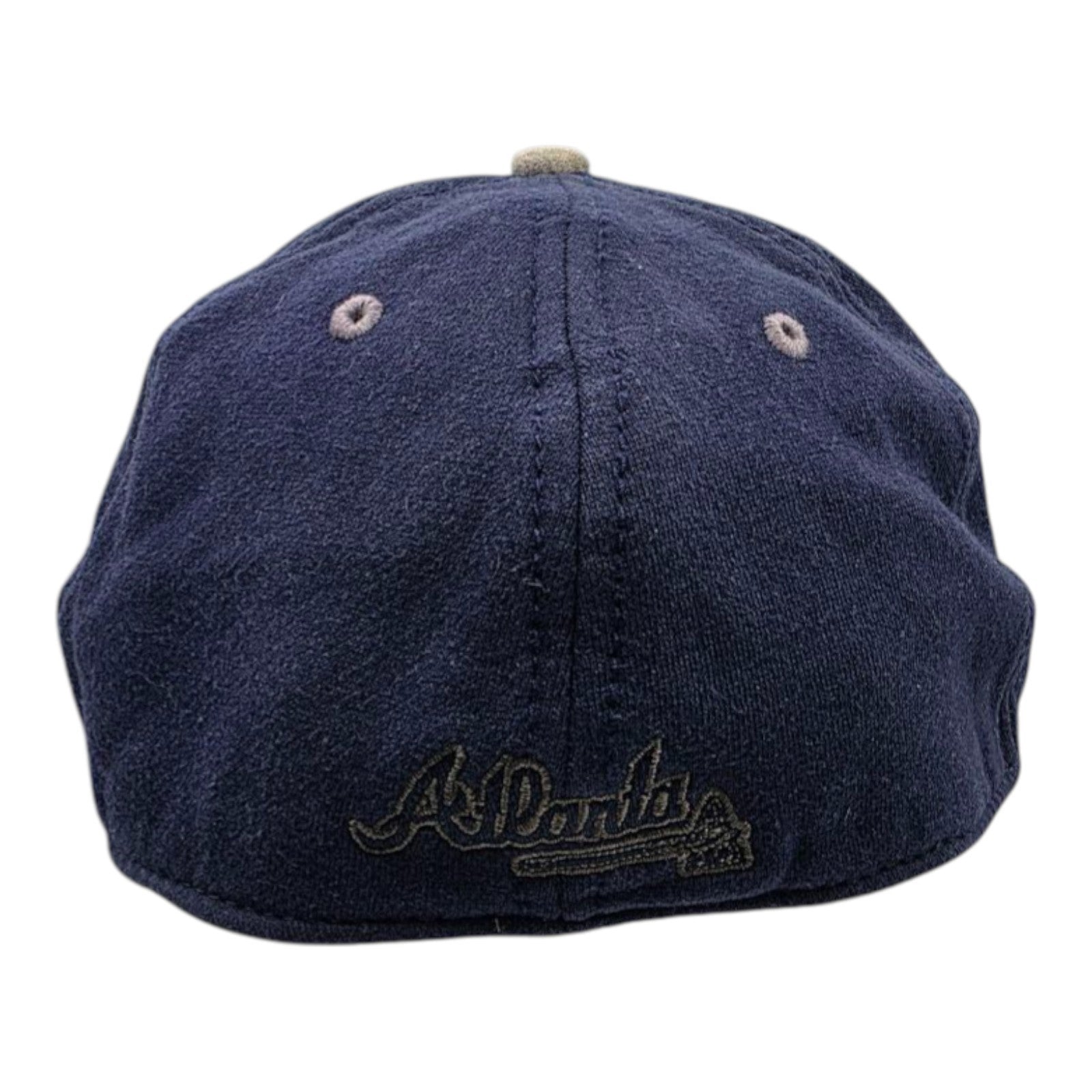 New Era Atlanta Braves MLB A-Flex Fitted Baseball Cap Gray Navy Size M-L