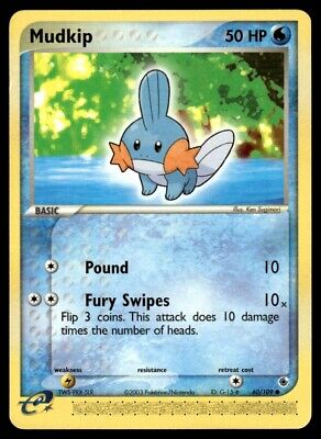 Pokemon 2003 EX Ruby Sapphire Mudkip Basic Common #60 Lightly Played Collectible