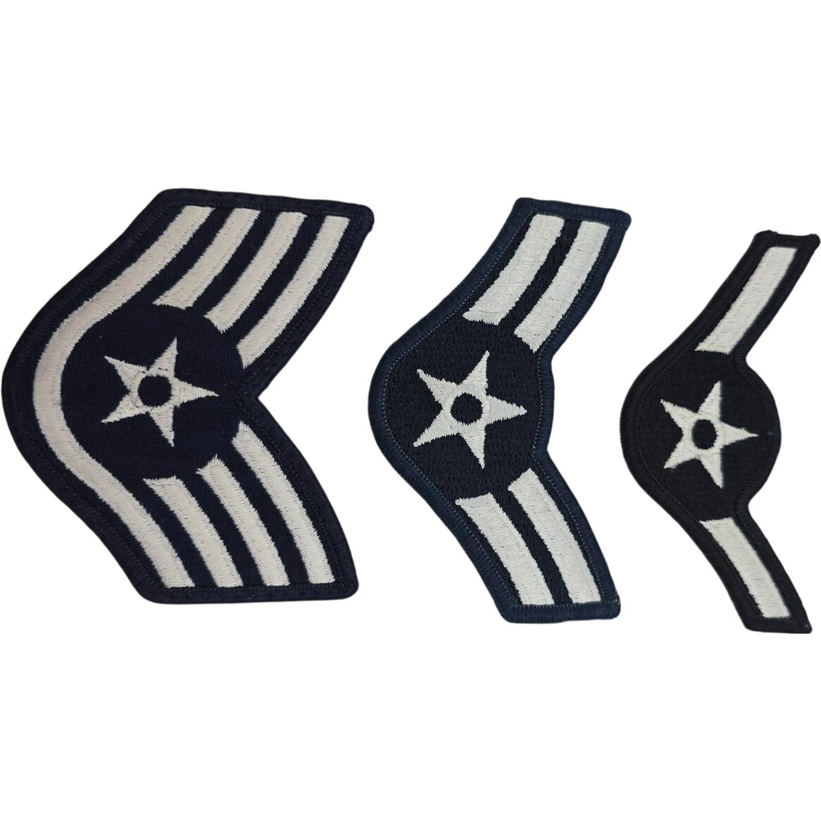 United States Air Force Rank Insignia 4 Inch Three Patch Lot