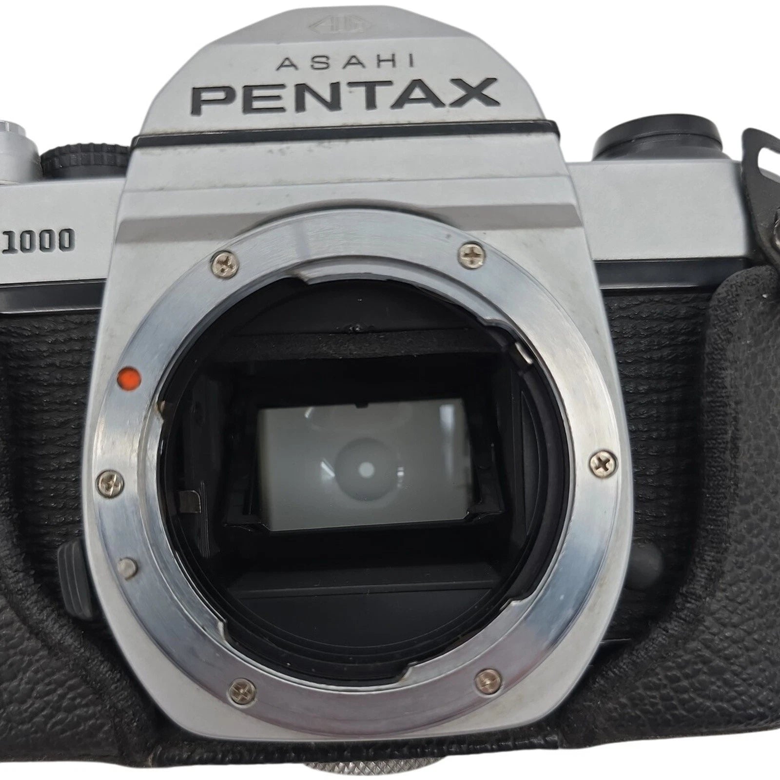 Asahi Pentax K1000 35mm SLR Film Camera Body Only Japan w/ Leather Case & Cap