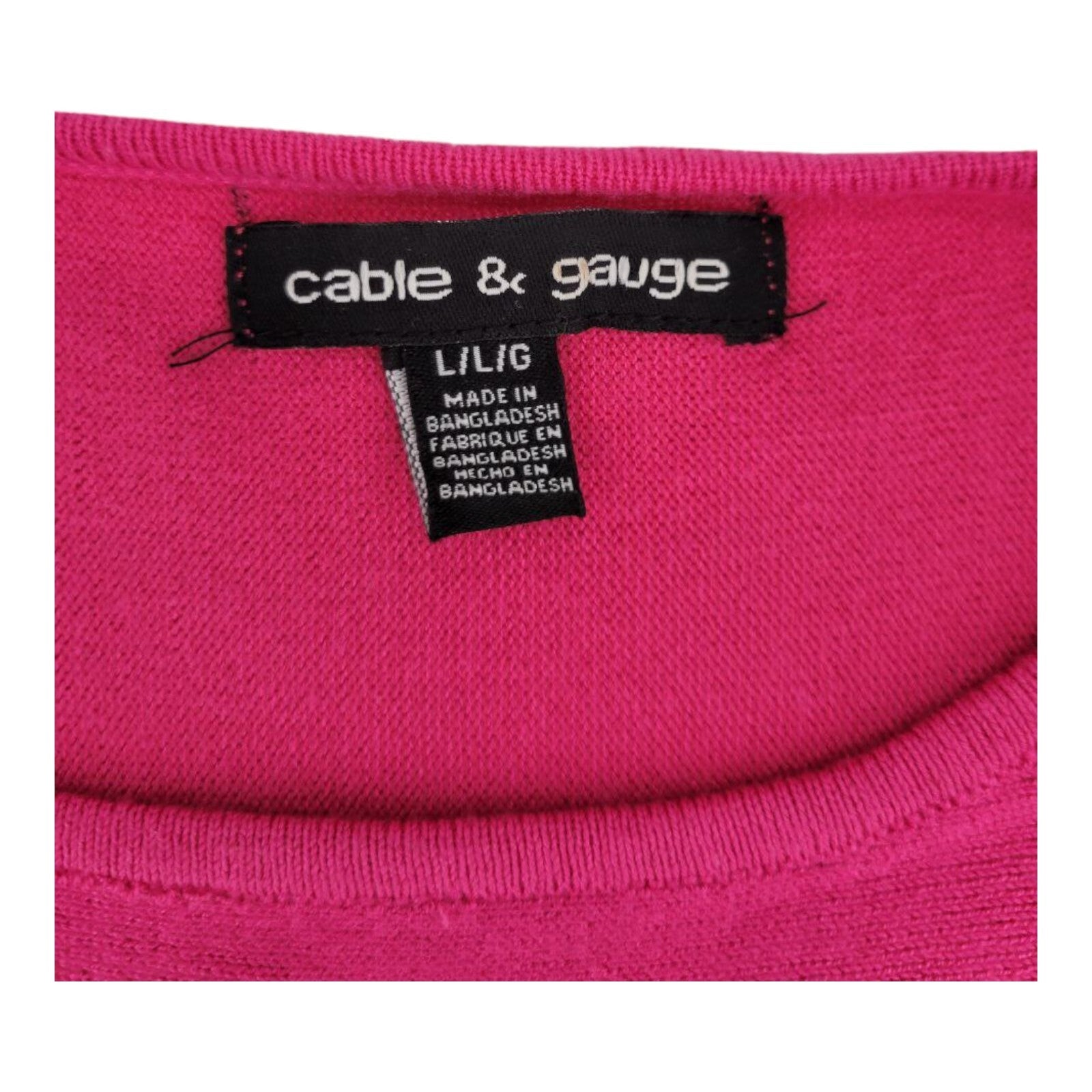 Cable & Gauge Womens Pink Pullover Sweater Grommet Split Sleeve Size L