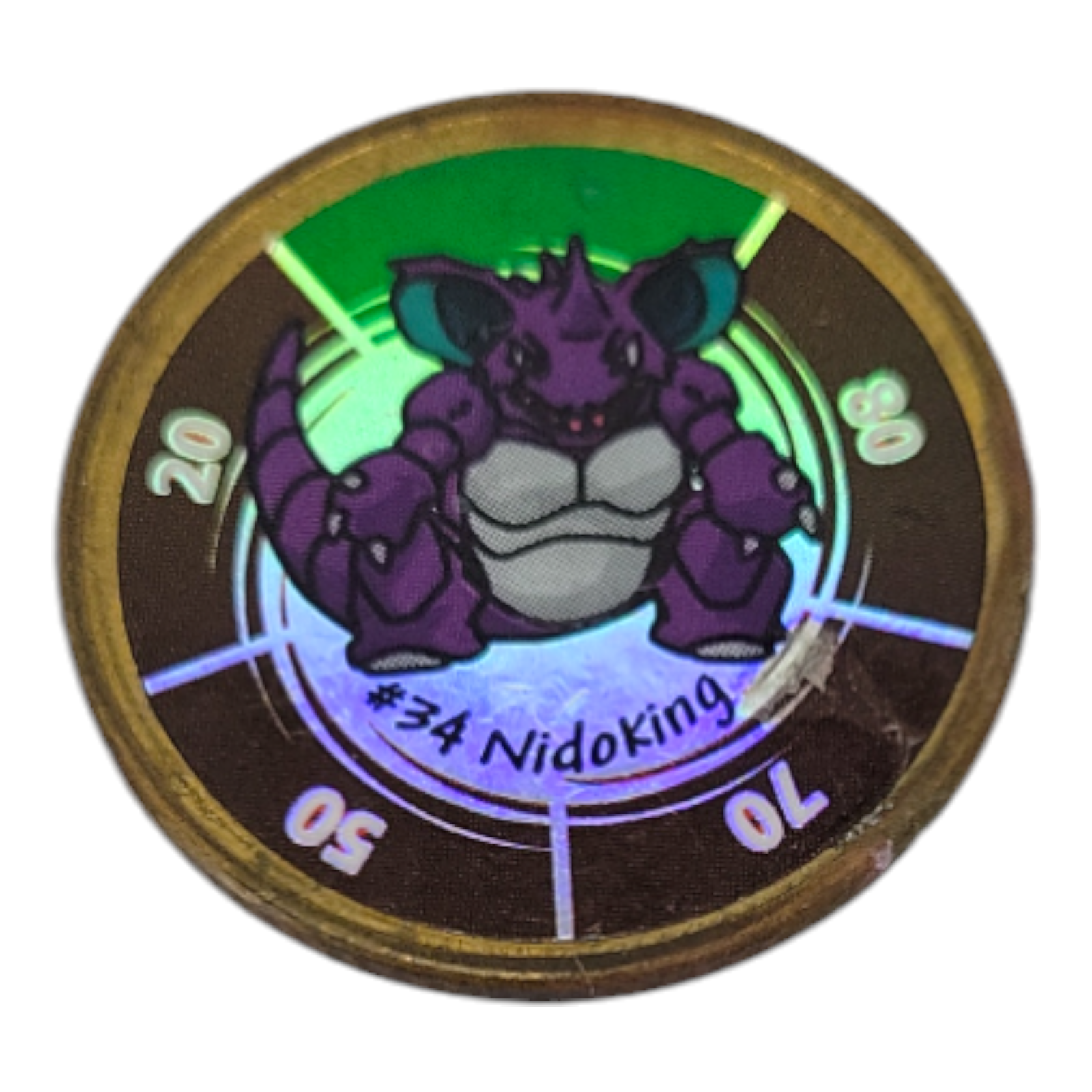 1999 Vintage Nintendo Hasbro Pokemon Battle Coin Gold Nidoking #34