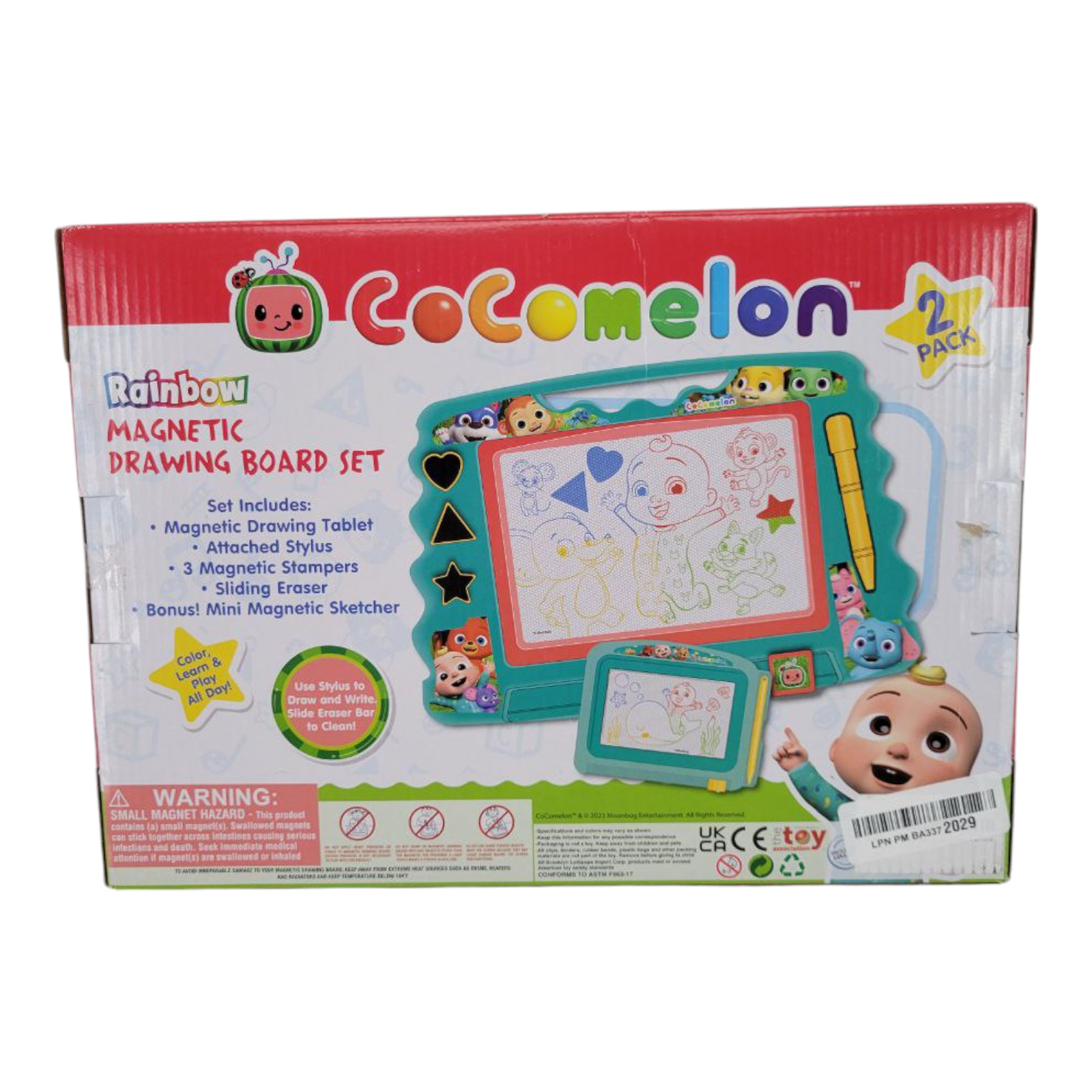 CoComelon Rainbow Magnetic Drawing Board Set