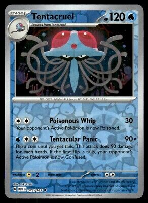 Pokemon 2023 Scarlet & Violet 151 Tentacruel Reverse Holo Uncommon #73 Near Mint