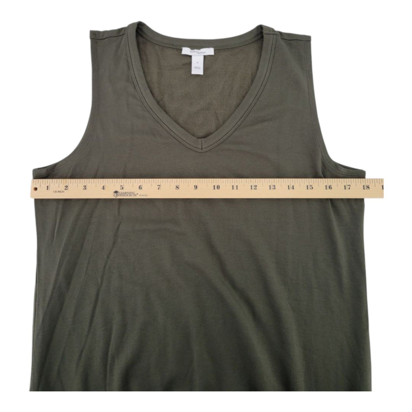 Daily Ritual Women's Olive Green V-Neck Midi Tank Dress Sleeveless Size M