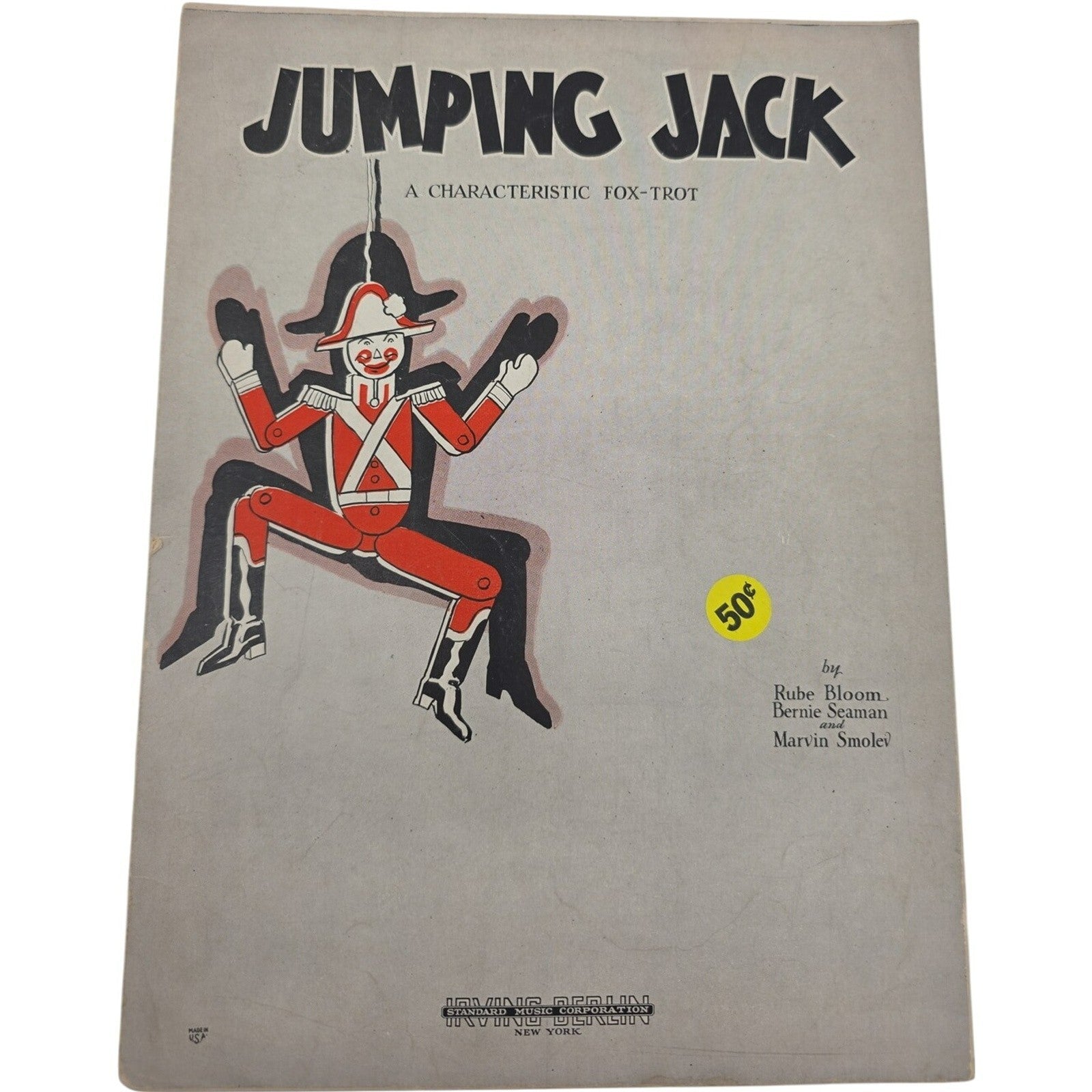 Vintage 1928 Sheet Music Jumping Jack Characteristic Fox Trot by Rube Bloom