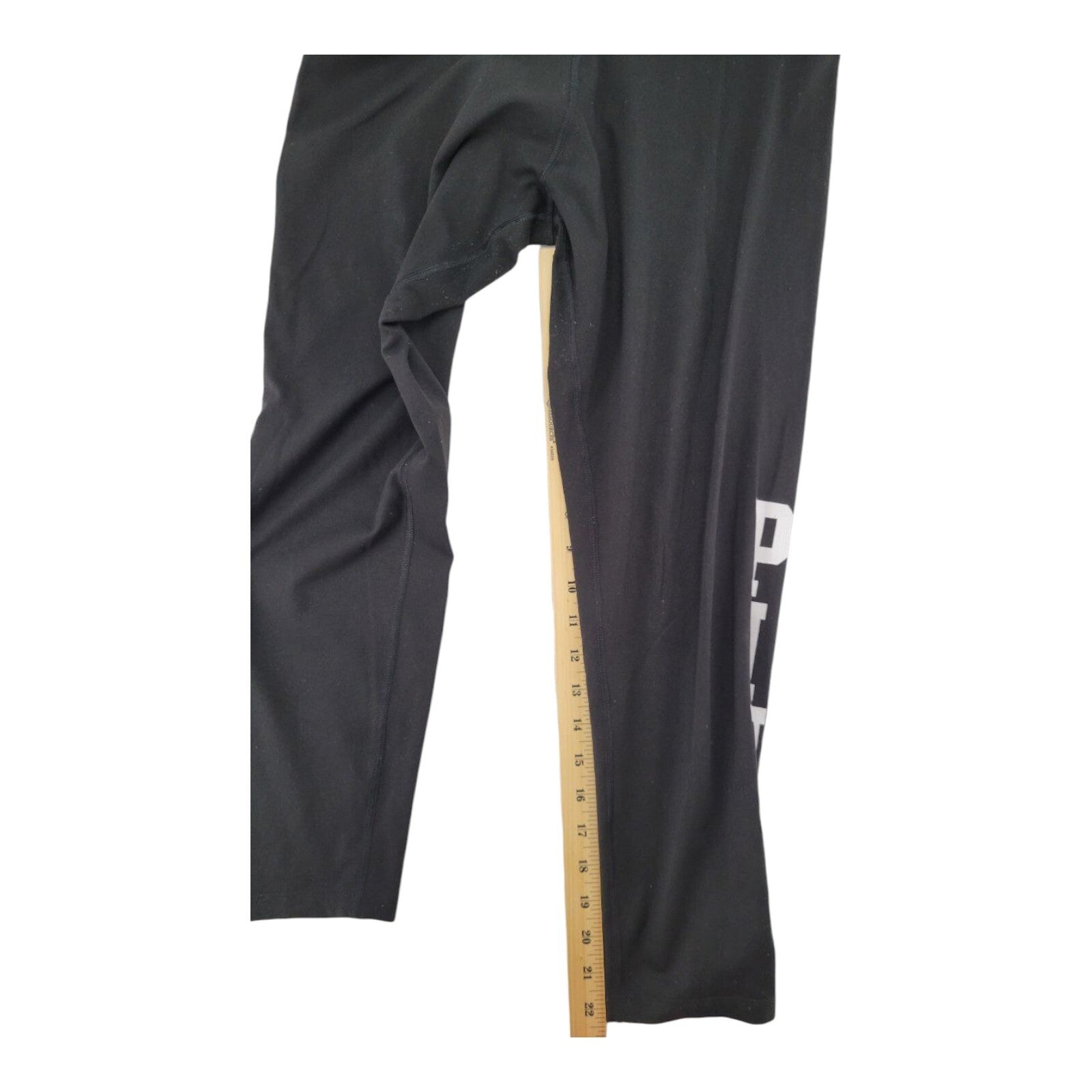 Victorias Secret PINK Ultimate Leggings Logo Graphic Sided Black Large