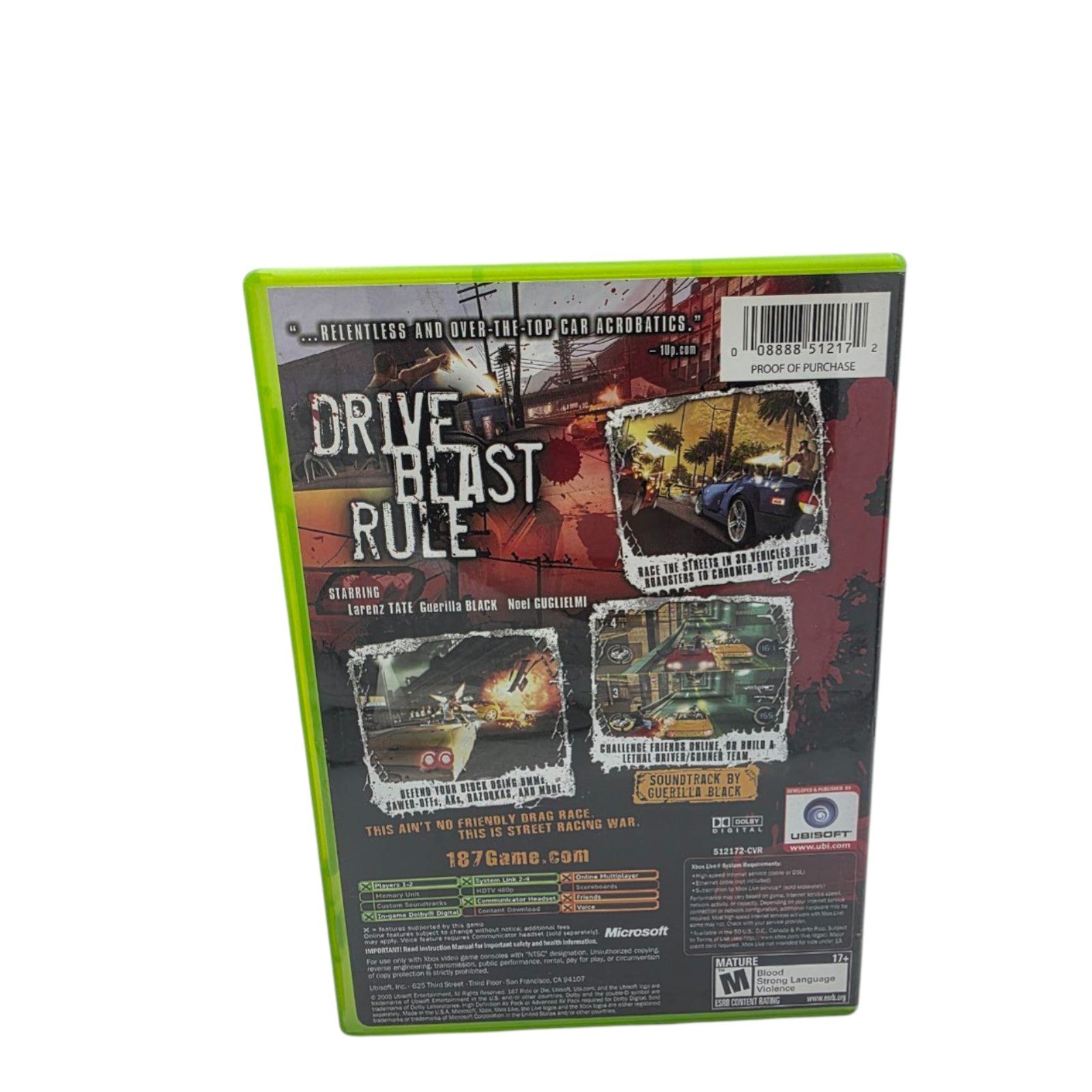 187 Ride or Die Xbox 2005 Complete CIB Manual & Disc Included