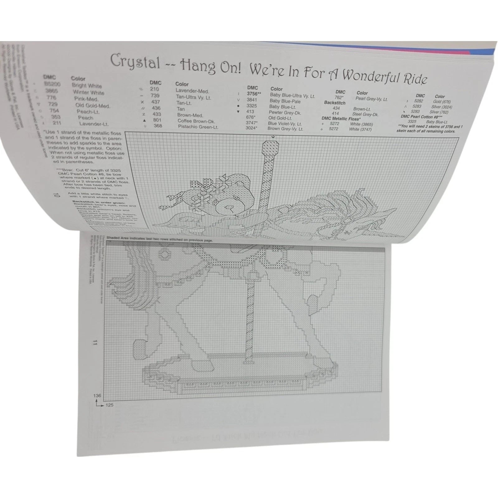 Cherished Teddies Carousel Cross Stitch Pattern Book 12 Designs Gloria & Pat