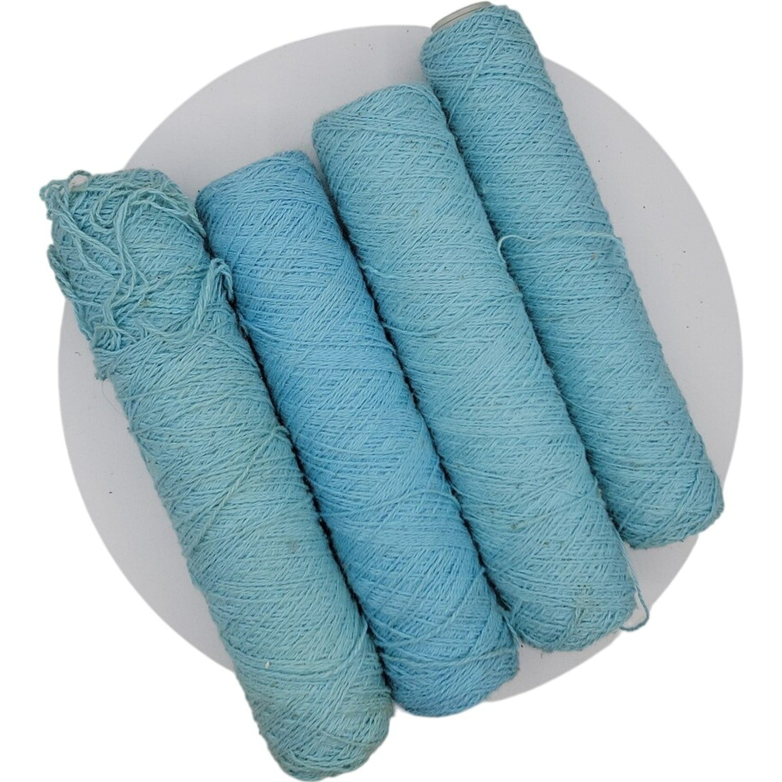 Vintage Teal Blue Acrylic Weaving Knitting Yarn Lot of 4
