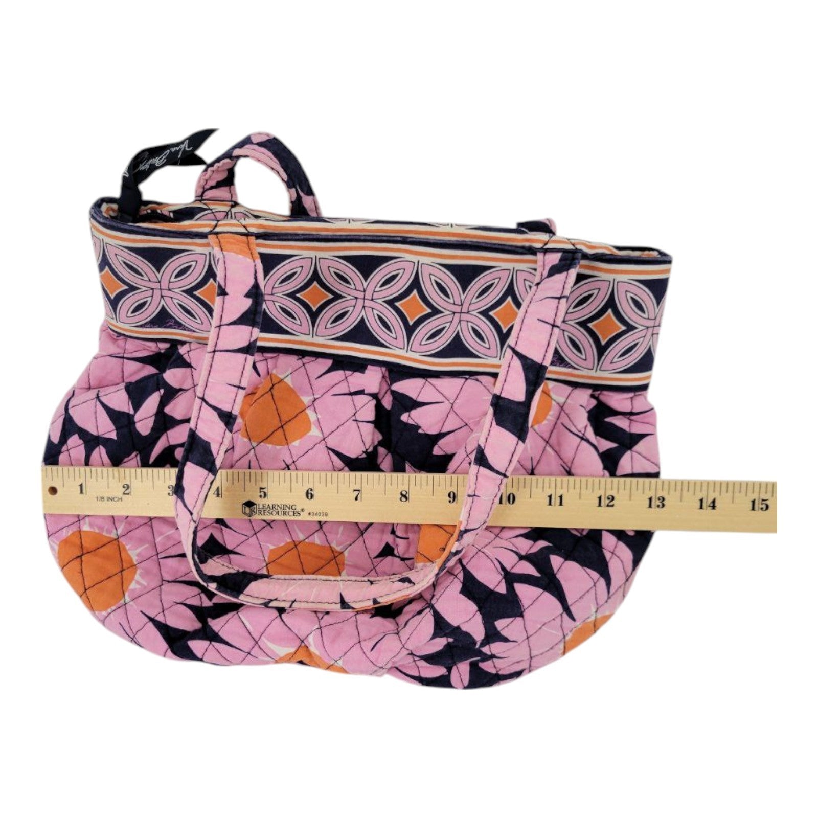 Vera Bradley Daisy Floral Pink Quilted Cotton Shoulder Shoulder Tote Bag Purse