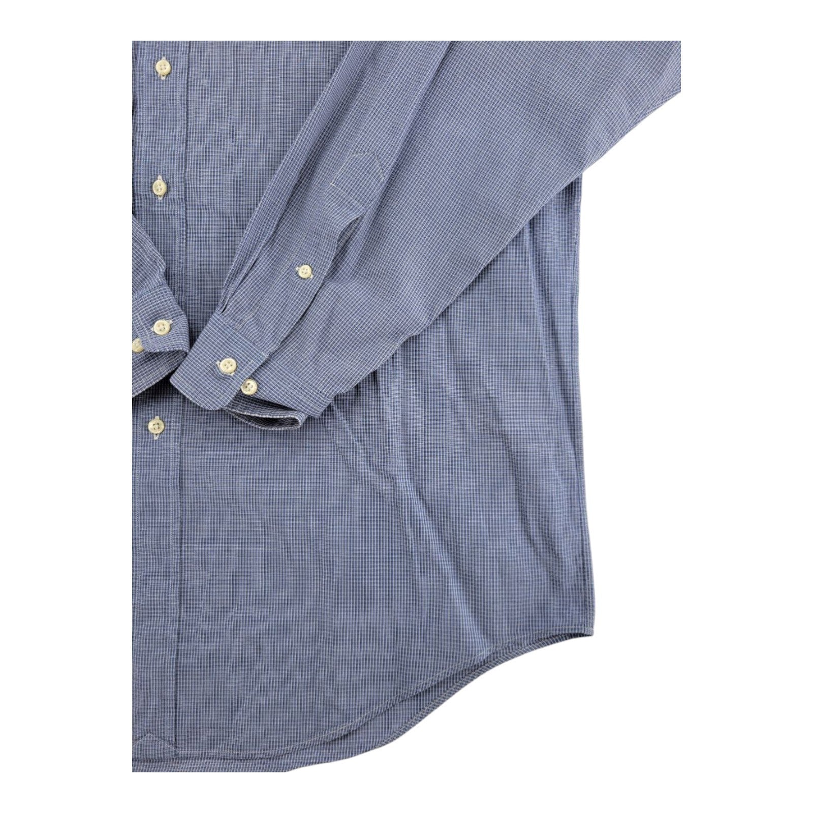 Ralph Lauren Yarmouth 100% Cotton Blue Check Button Down Mens Shirt 16 34/35