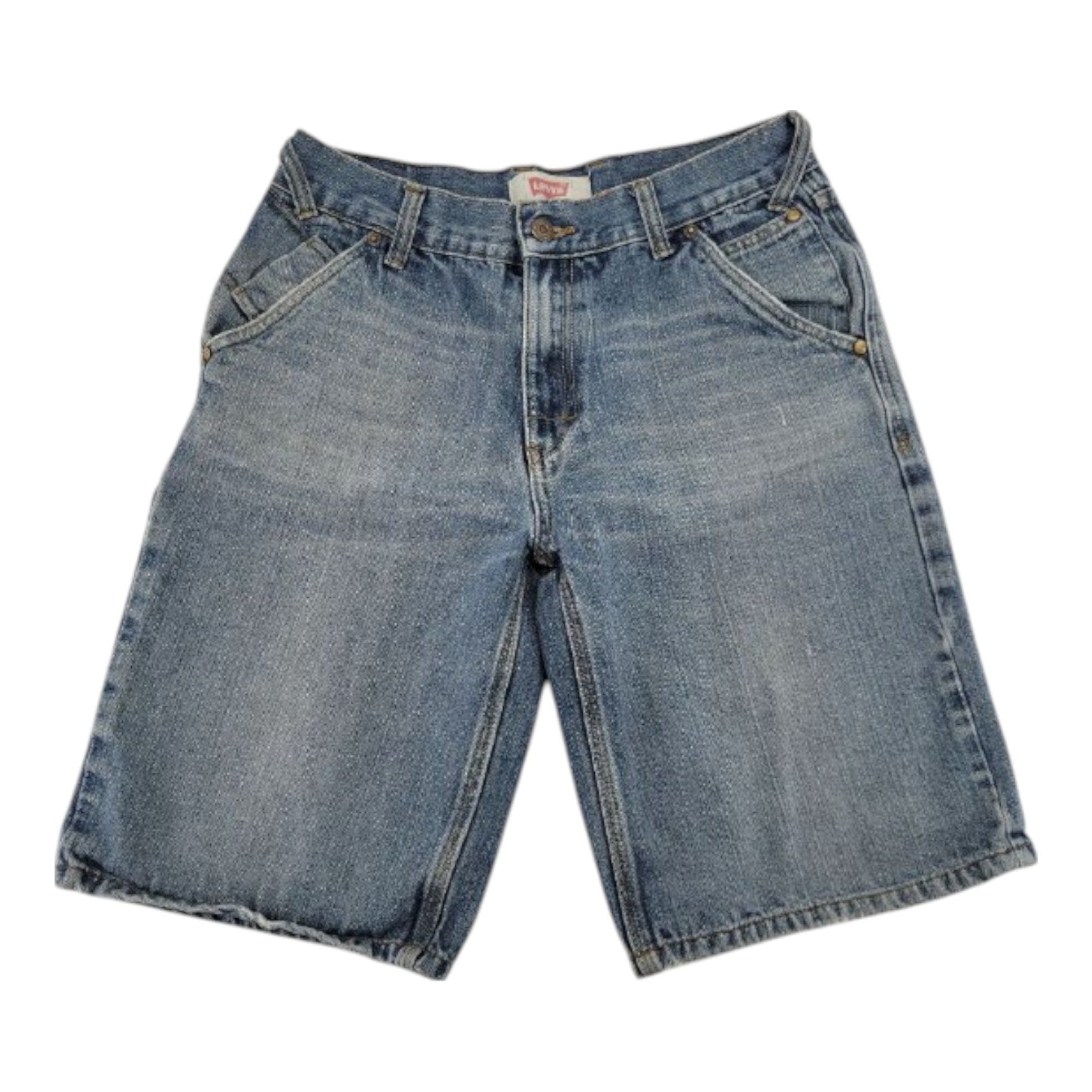 Levi's Denim Shorts Mens Blue Loose Straight Fit Carpenter Pockets Size 30