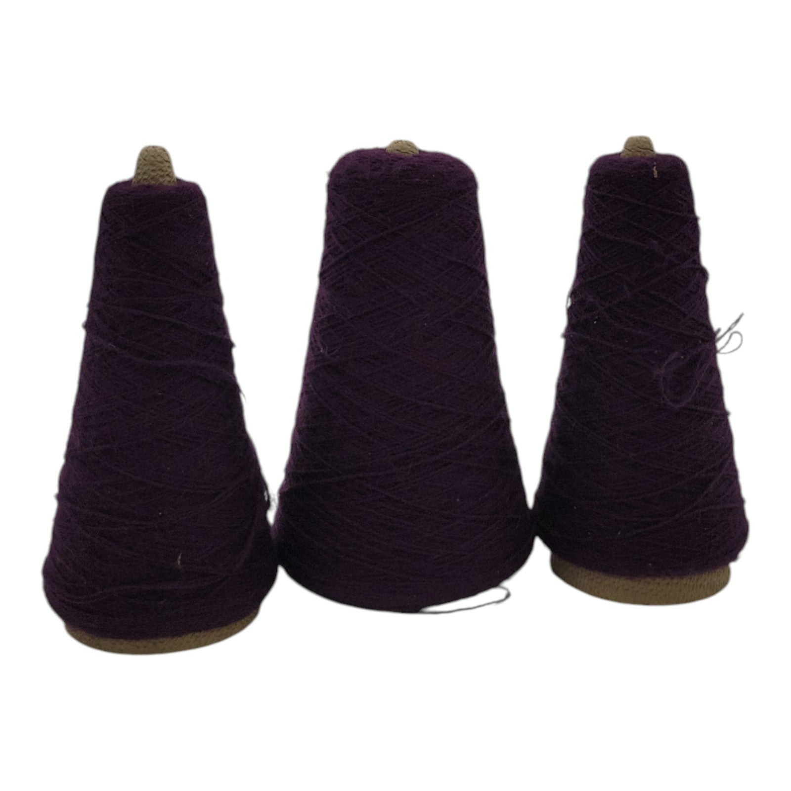 Vintage Unbranded Purple 9589 Yarn Cone Lot of 3