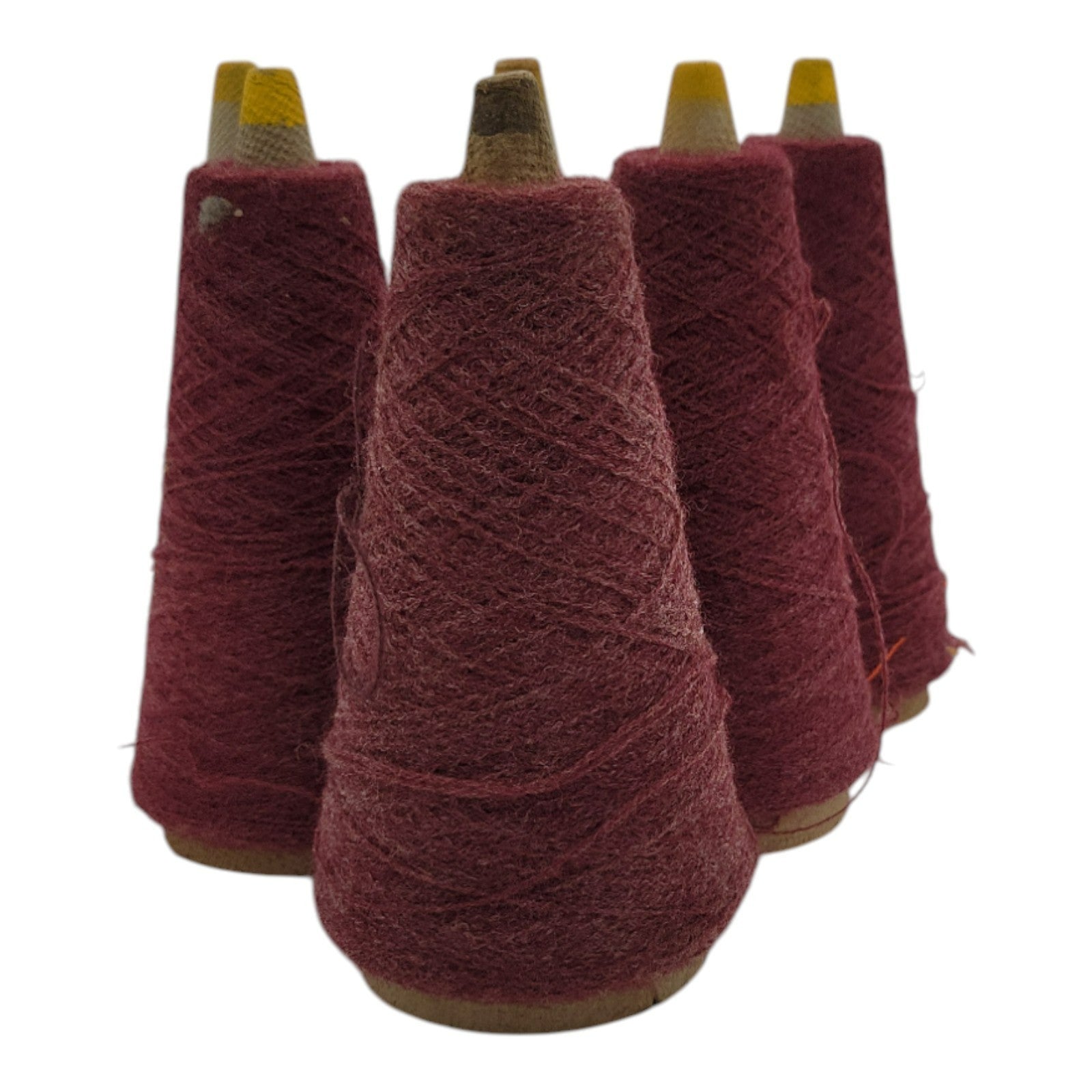 Vintage Templon 2/24 Berry Heather Yarn Cone Lot of 6