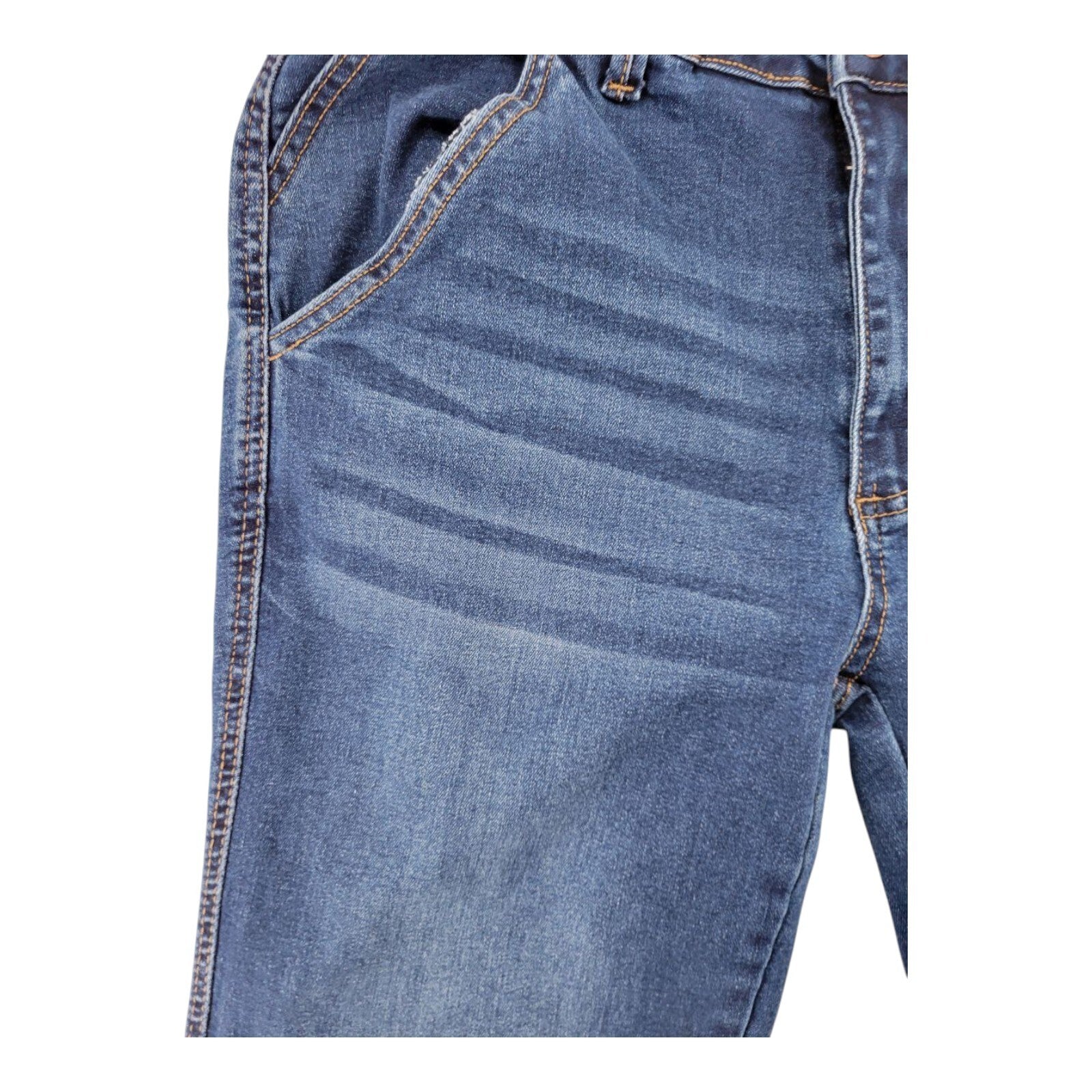 Flamingo Womens Stretch Denim Straight Leg Jeans Blue Size L