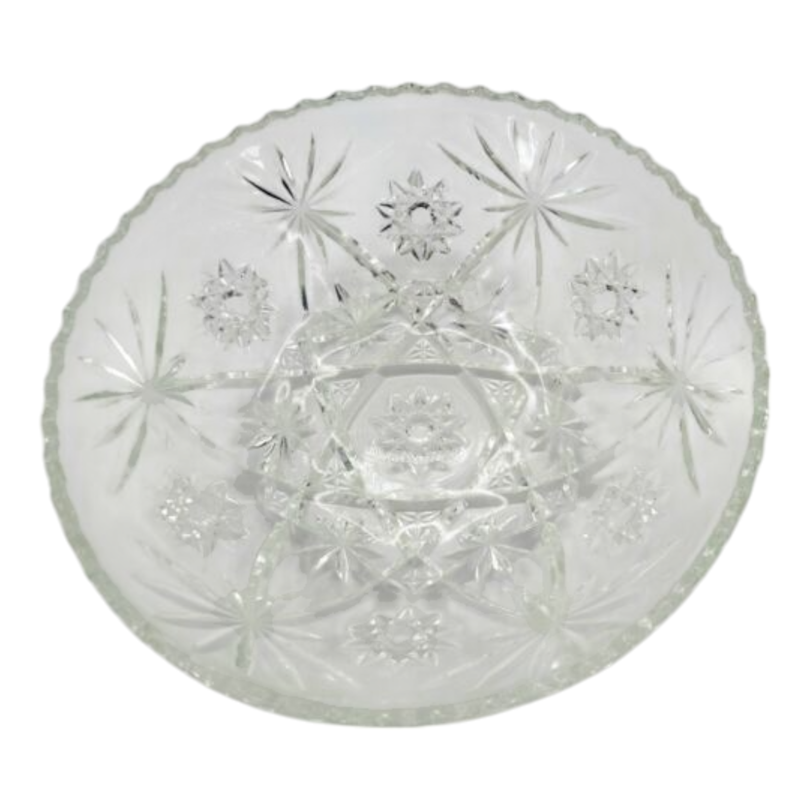 Vintage Starburst Pattern Crystal Bowl and Candy Dish Set