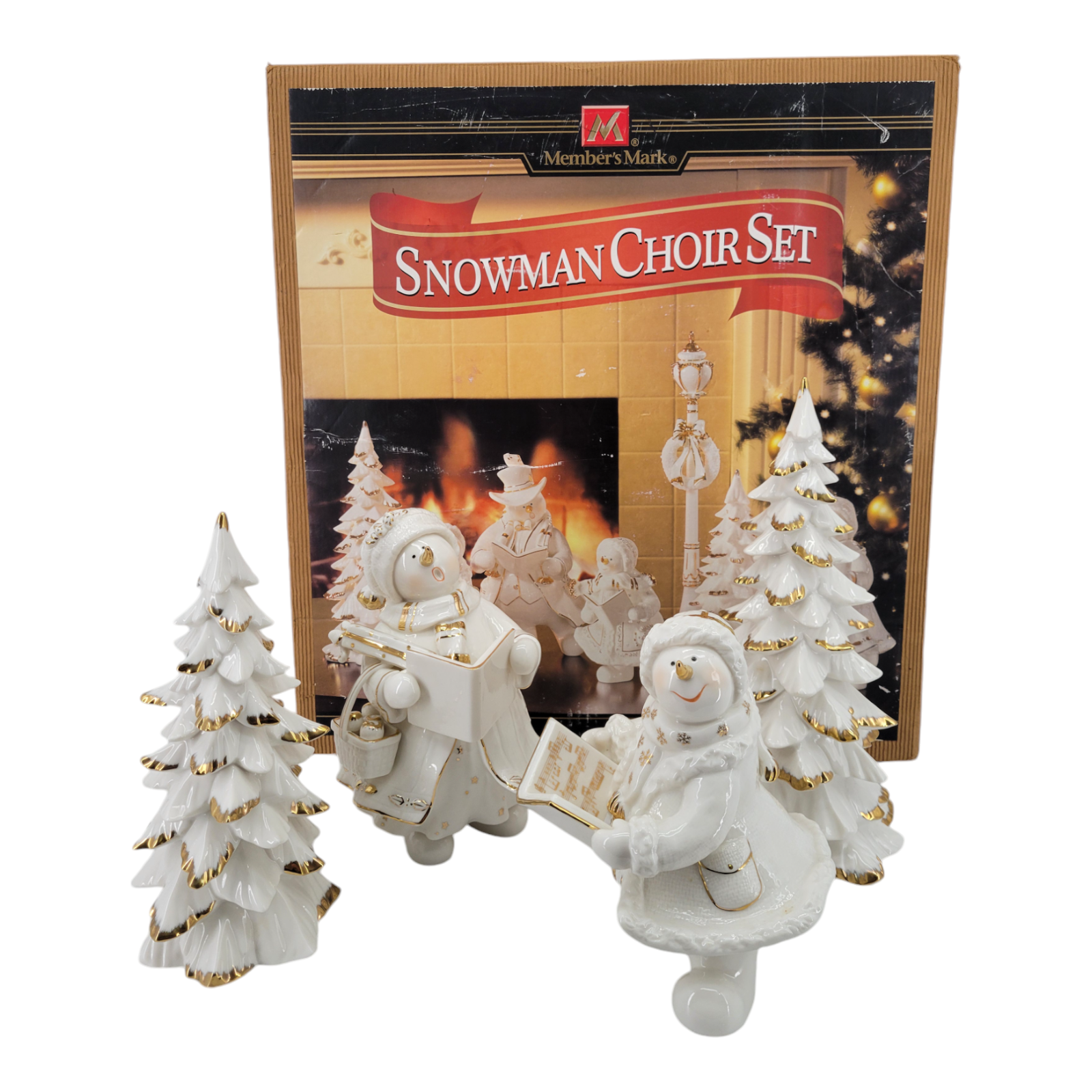 Members Mark Snowman Choir Set Porcelain Figurines Christmas Decor For Parts