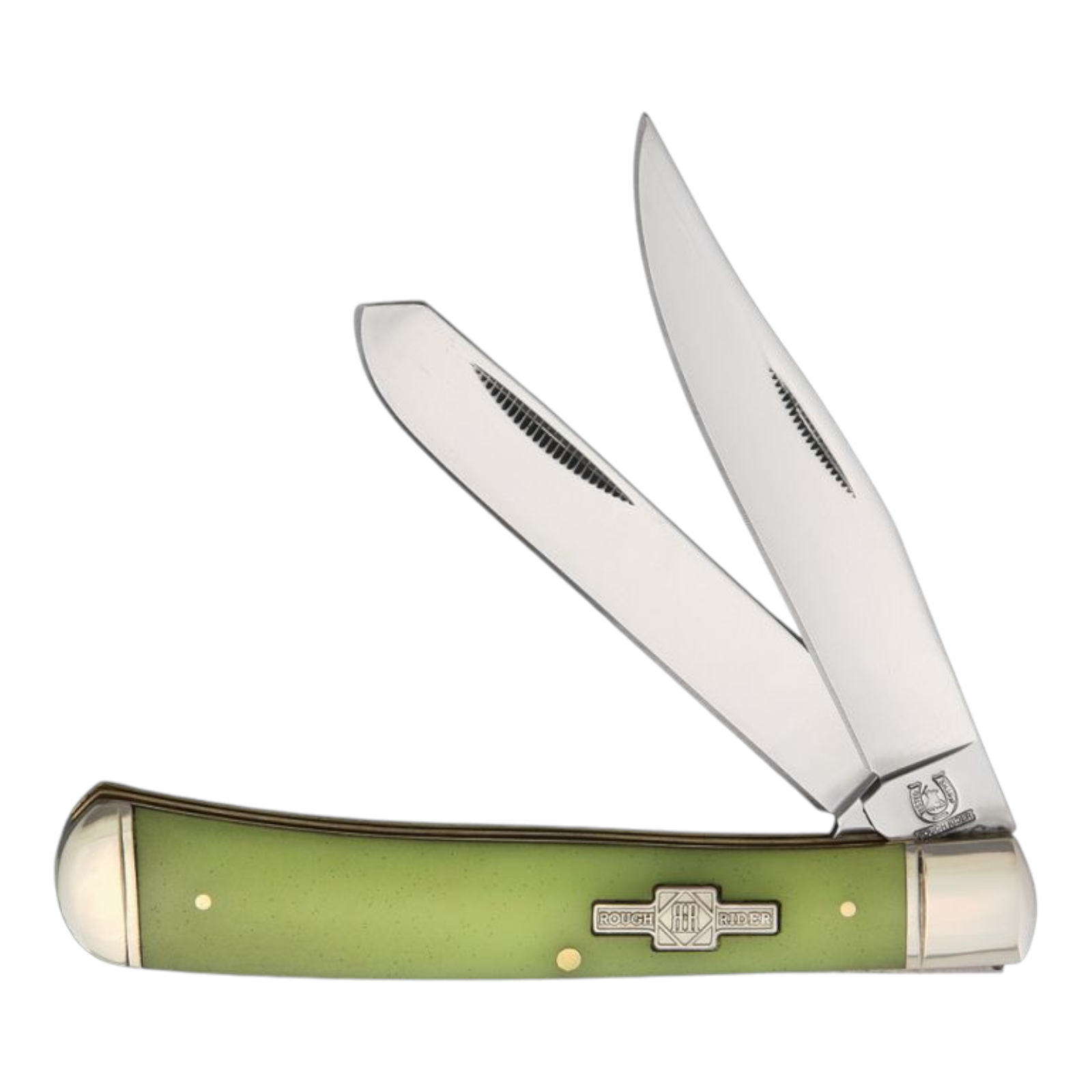 Rough Ryder Moon Glow Trapper Knife 4" Closed 440 Stainless Clip and Spey Blades