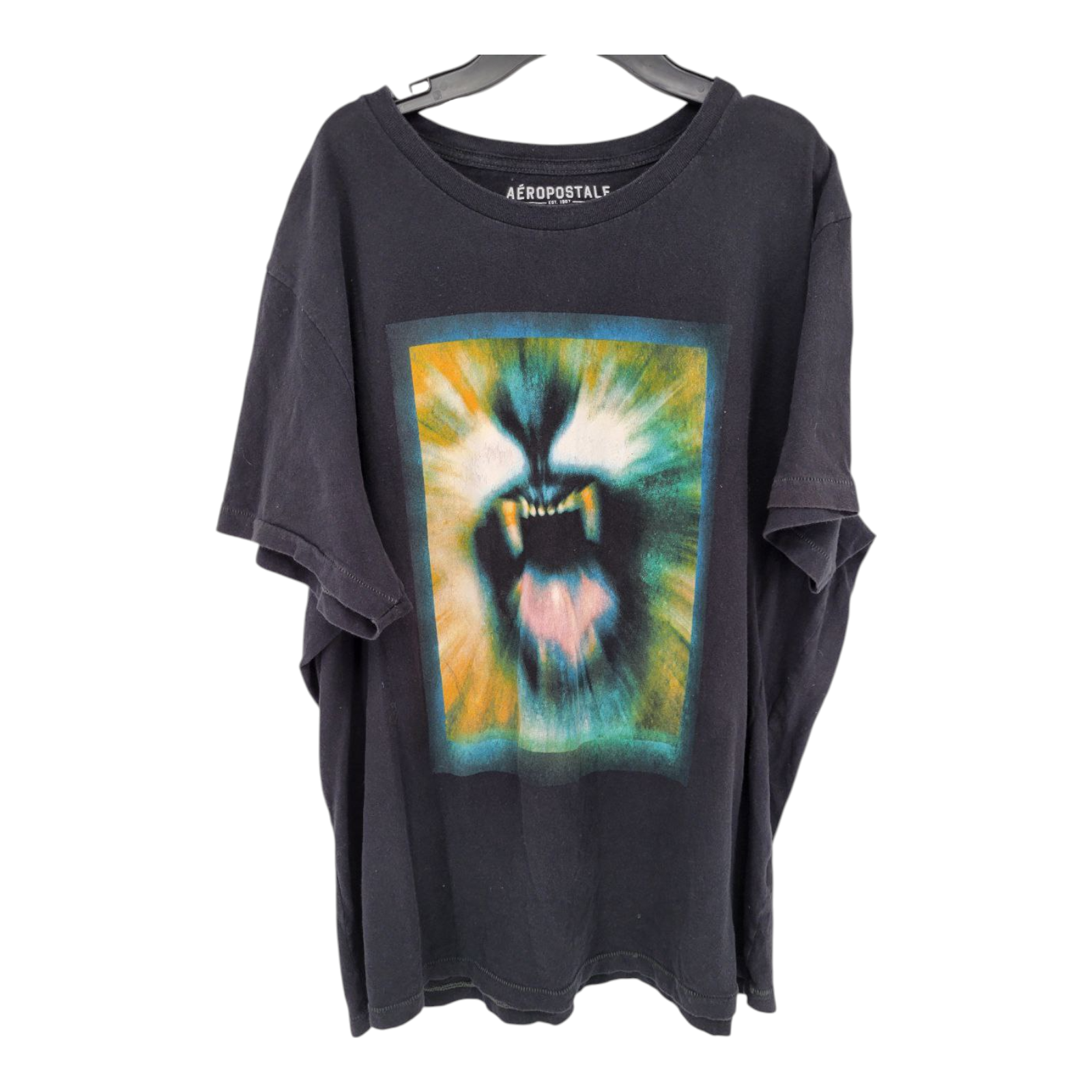 Aeropostale Black Graphic T-Shirt Roaring Lion Mens XXL