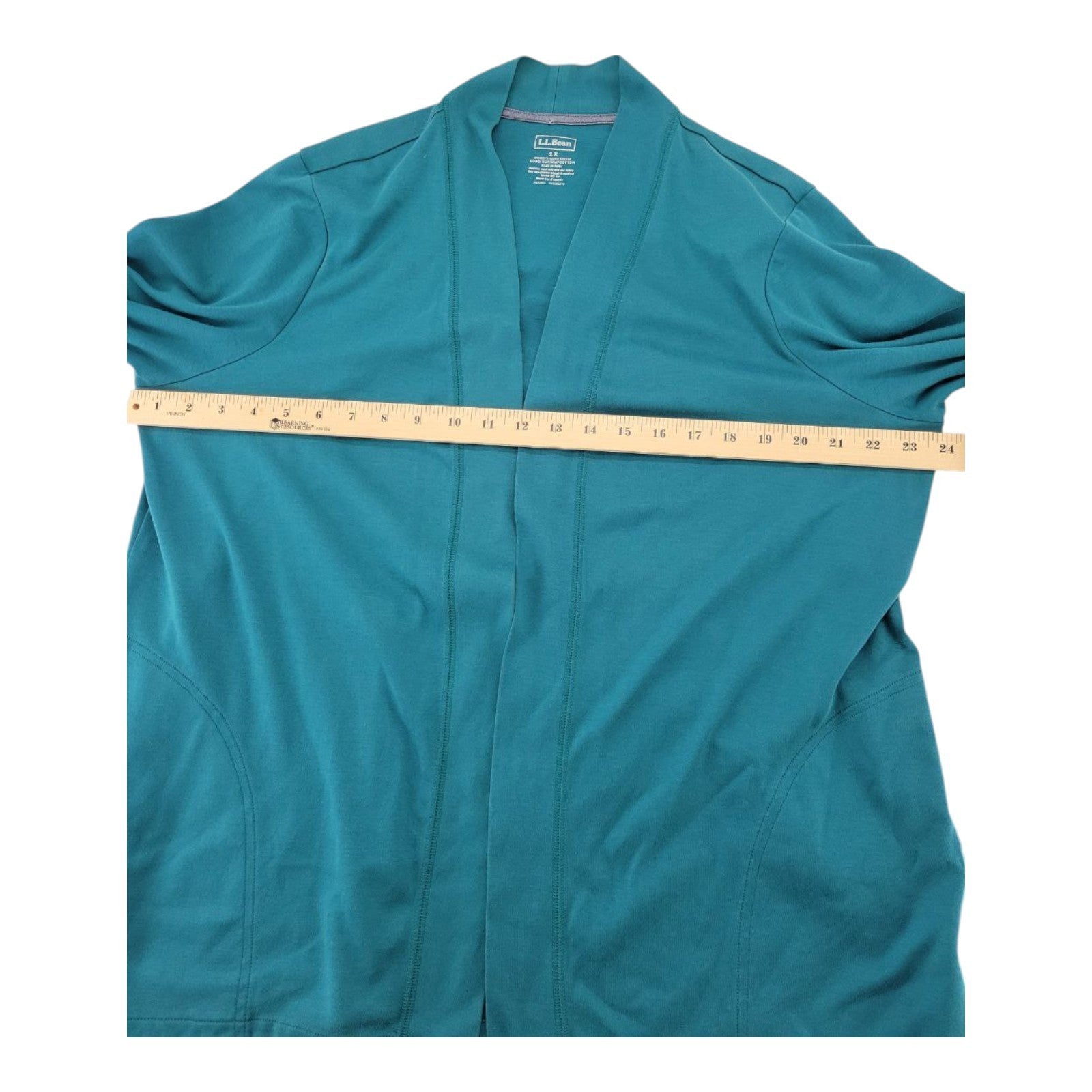 L.L. Bean Women's Open Front Cardigan 1X Supima Cotton Lightweight