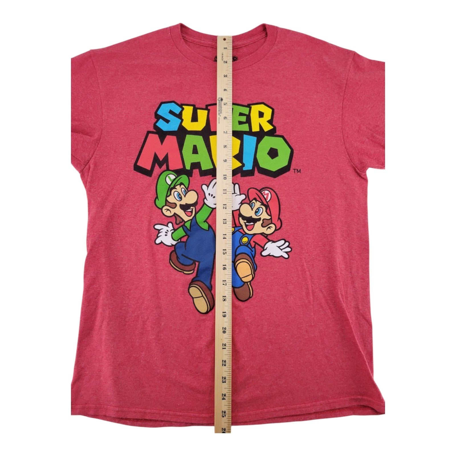 Super Mario Graphic T-Shirt Red Men's Size M Luigi Nintendo Gamer Tee