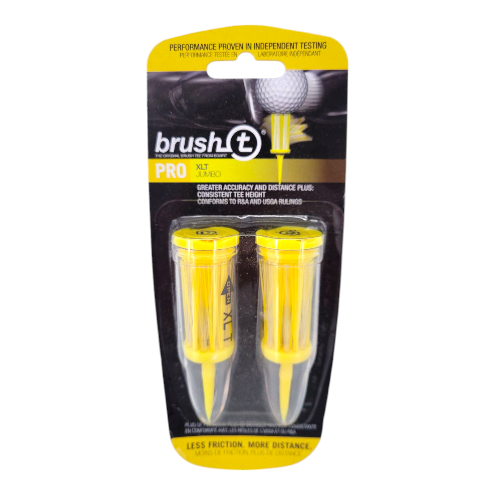 Brush-T Pro XLT Jumbo Golf Tees 2 Pack Yellow