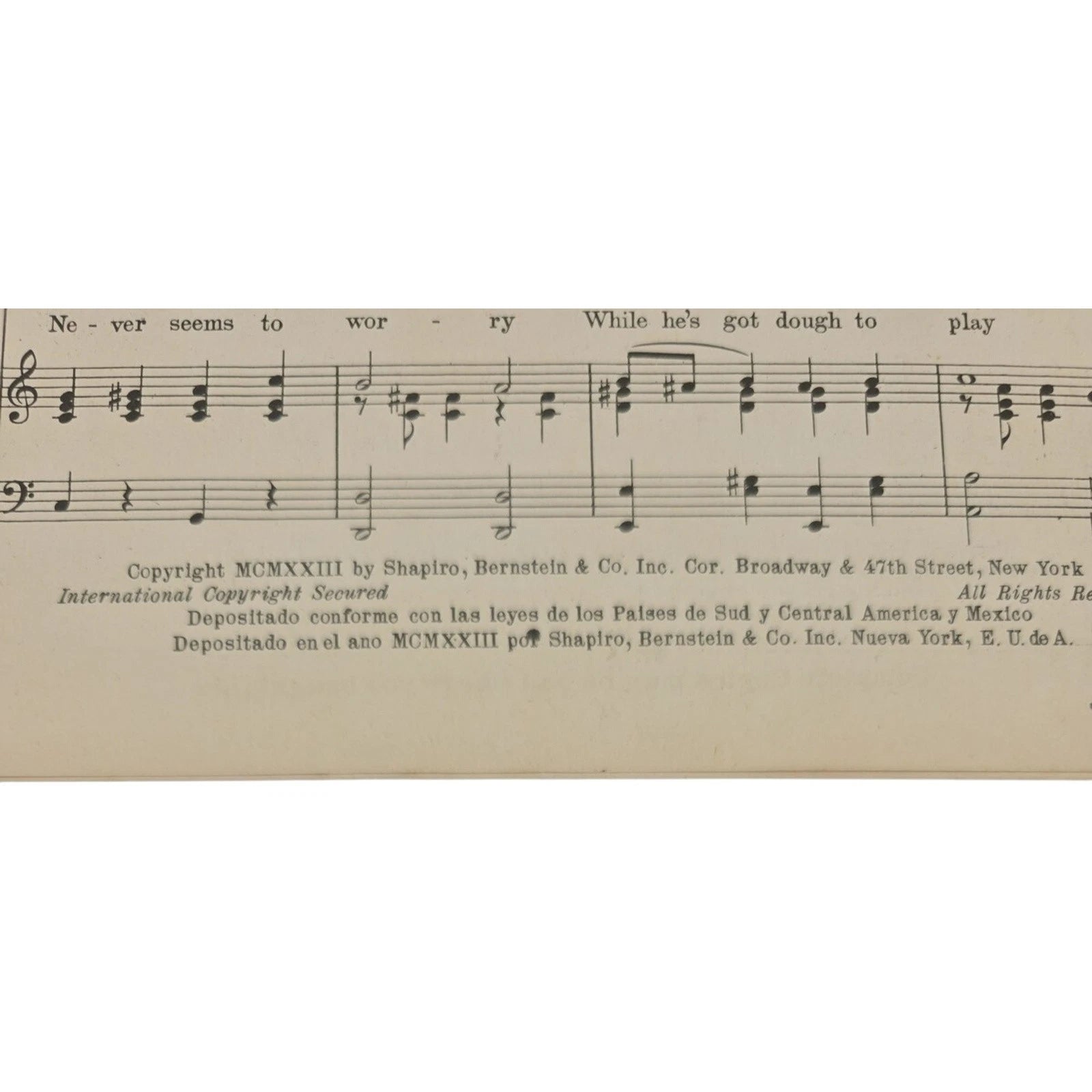 Vintage 7 or 11 My Dixie Pair o Dice by Brown & Donaldson 1923 Sheet Music