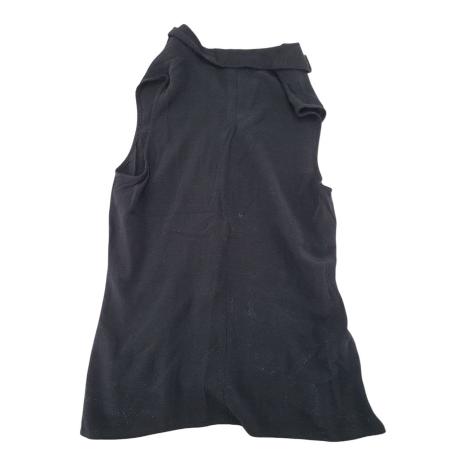 NY&Co Women's Black Sleeveless Collared Blouse Button Front Rayon Top Size M