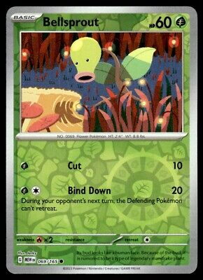 Pokemon 2023 Scarlet & Violet 151 Bellsprout Reverse Holo Common #69 Near Mint