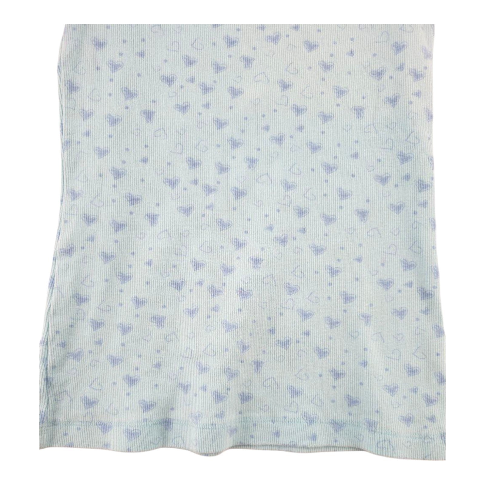 No Boundaries Light Blue Ribbed Tank Top with Hearts Print Size M