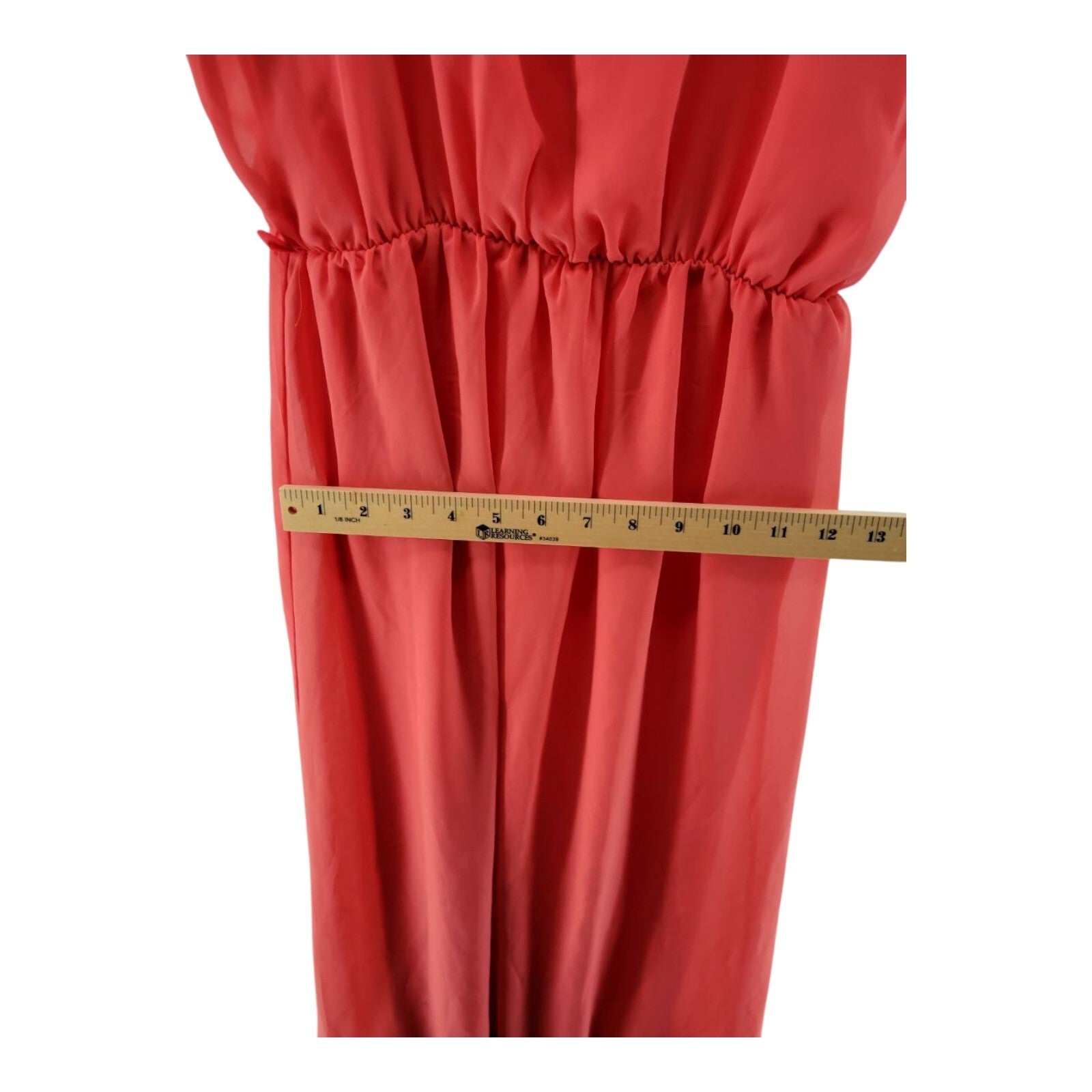 Bhoney Coral Maxi Dress Sleeveless Spaghetti Strap Elastic Waist Size Small ST