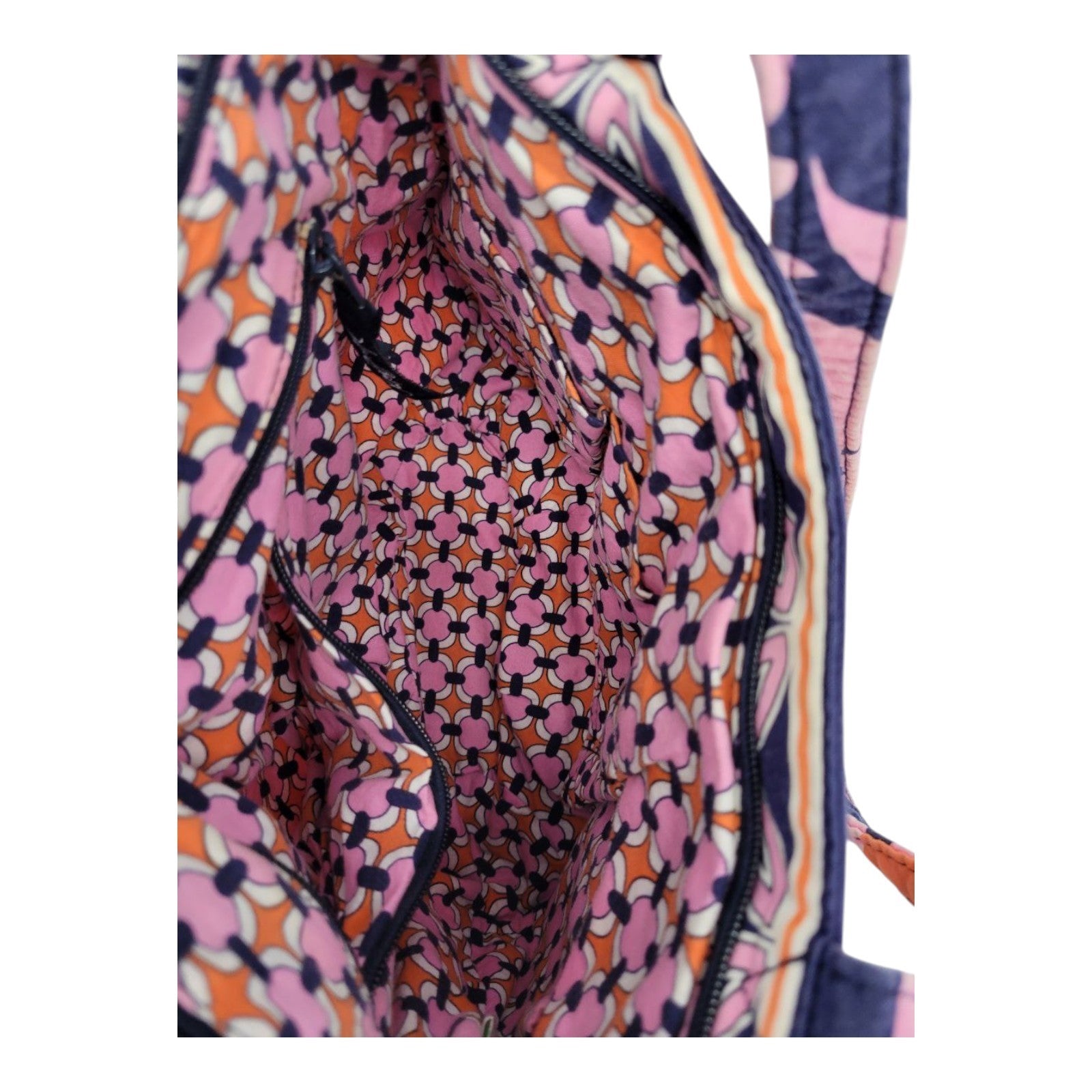 Vera Bradley Daisy Floral Pink Quilted Cotton Shoulder Shoulder Tote Bag Purse