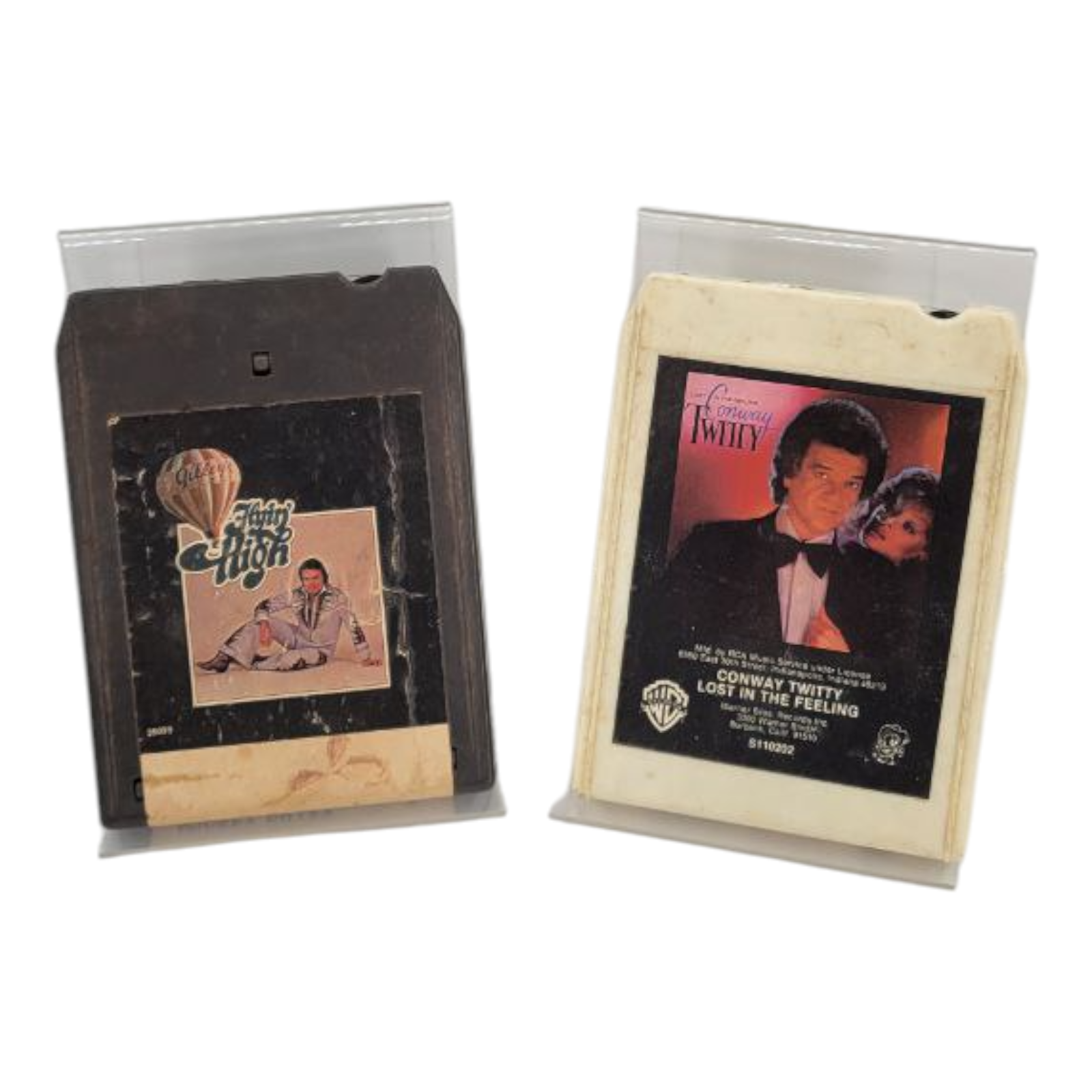 Mickey Gilley Flyin High and Conway Twitty Lost in the Feeling 8 Track Tapes Set