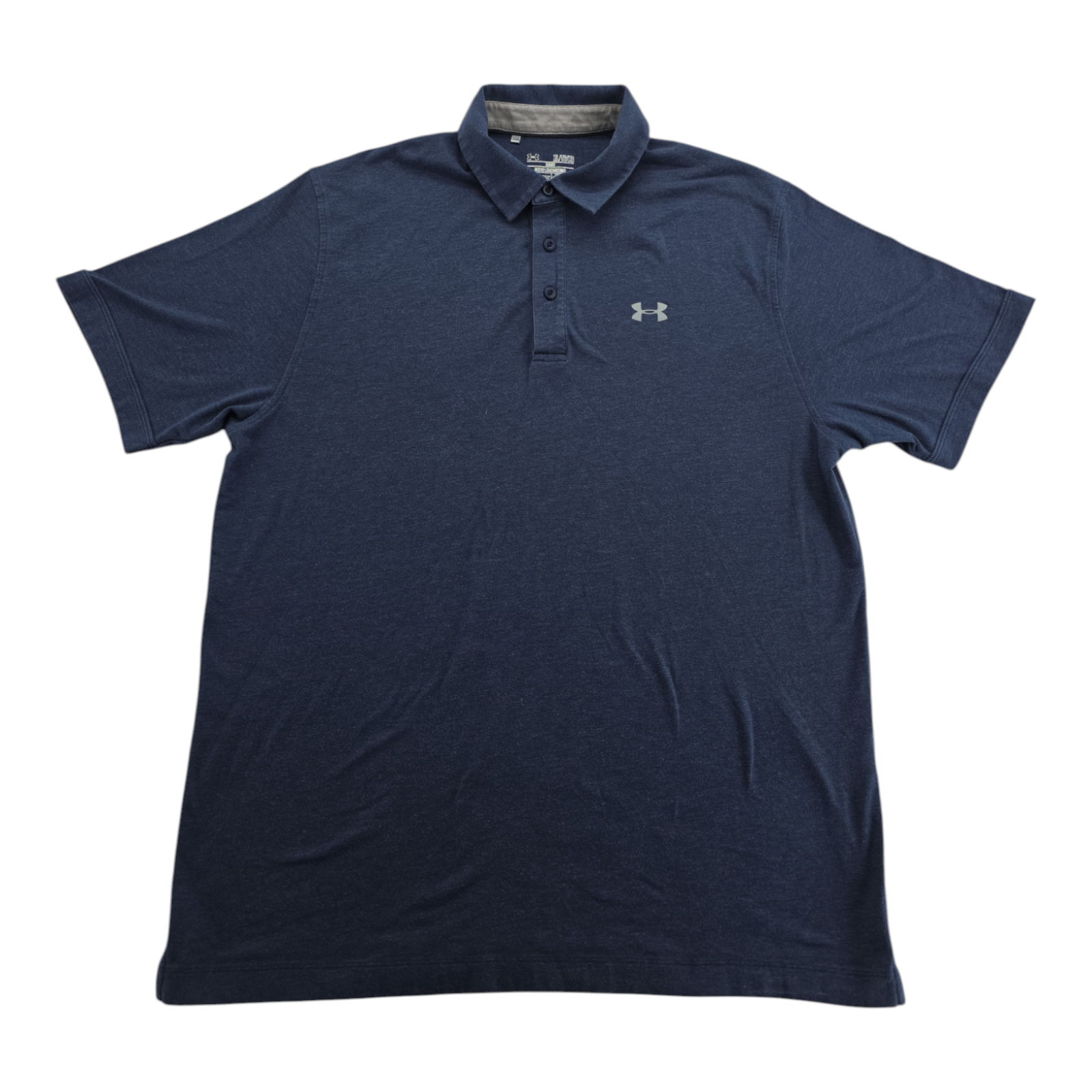 Under Armour HeatGear Polo Shirt Blue Short Sleeve Loose Fit Size XL