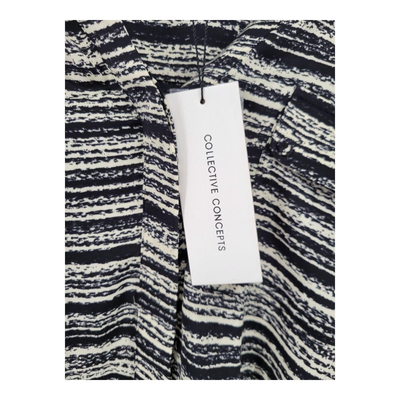 Collective Concepts Womens Split Neck Tunic Top Striped Long Sleeve Size L