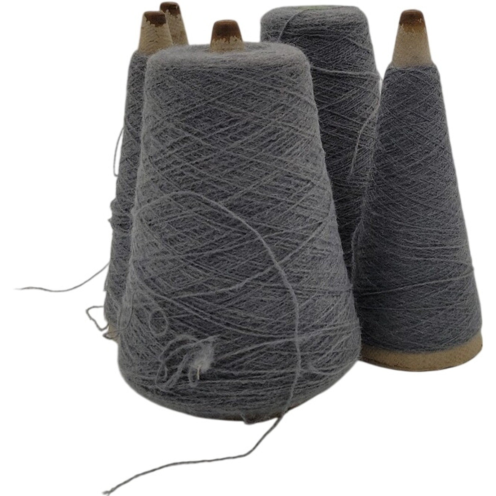 Vintage Templon Flannel Heather Gray Wool Blend 2/24 Cone Yarn Lot of 5