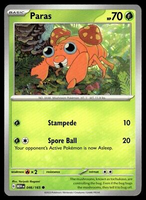 Pokemon 2023 Scarlet & Violet 151 Paras Common #46 Near Mint Card