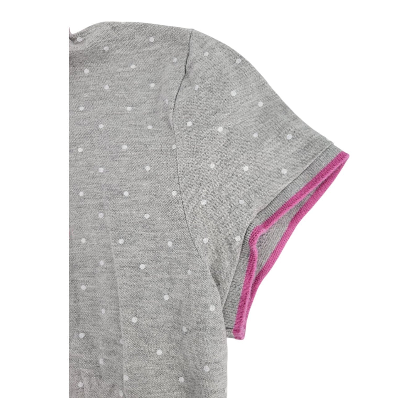 US Polo Assn Womens Pin Dot Print Grey Polo Shirt Short Sleeve Size L